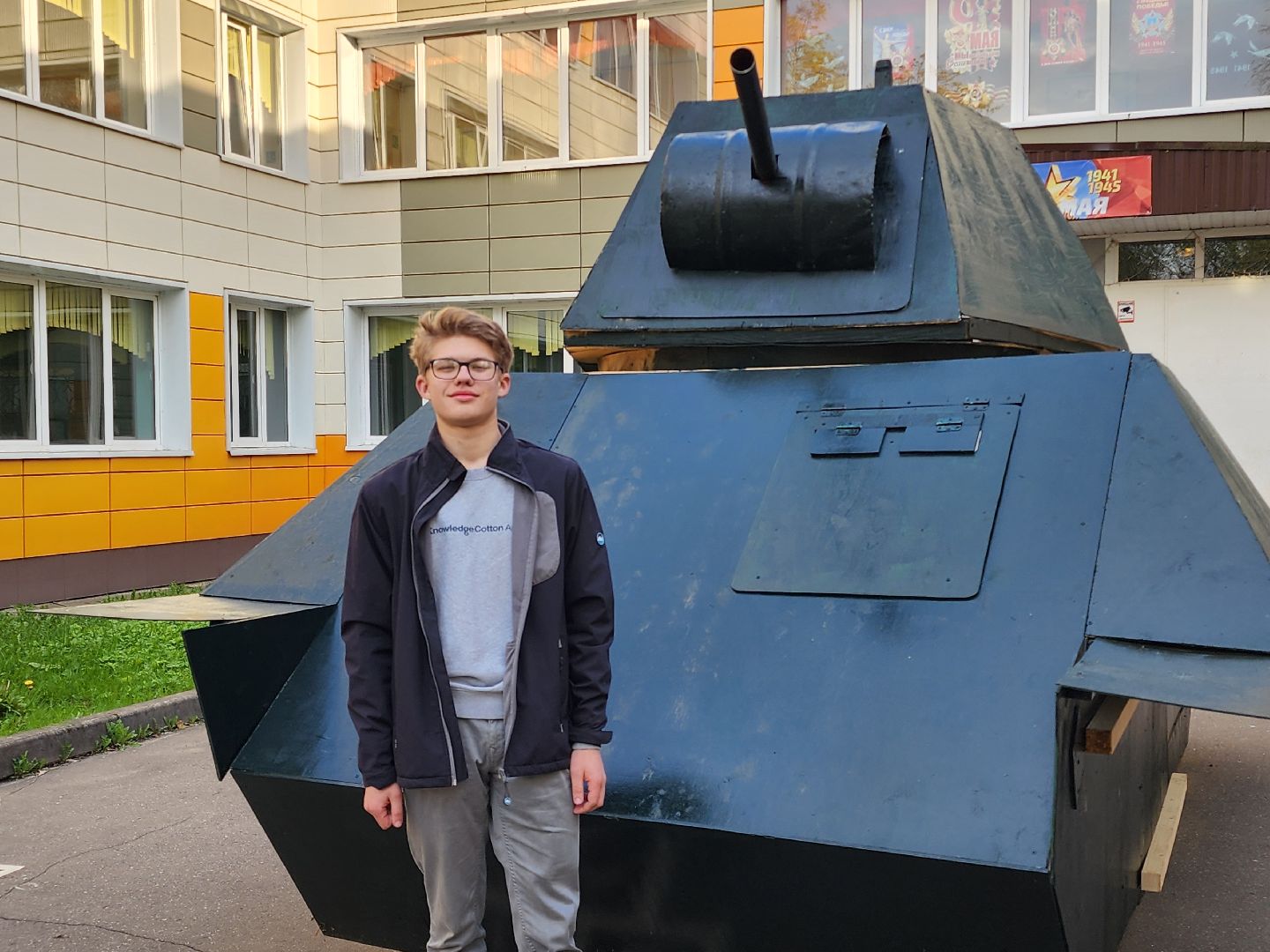 сергиево-посадский городской округ, хотьково, т-34, школьники, макет танка,