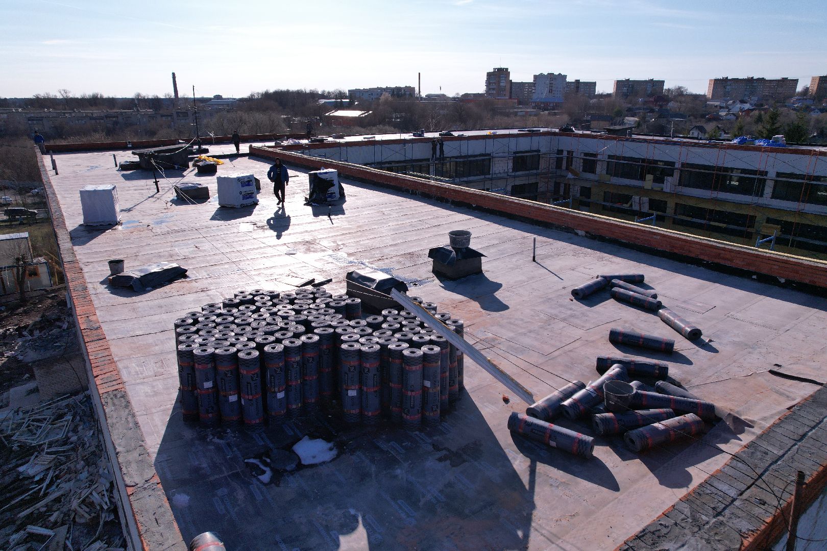 видео с коптера, капремонт школы 2 в серпухове,