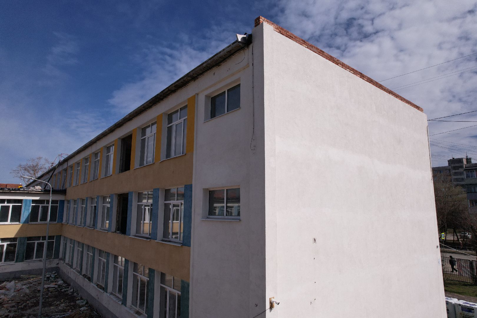 видео с коптера, капремонт школы 9 в серпухове,