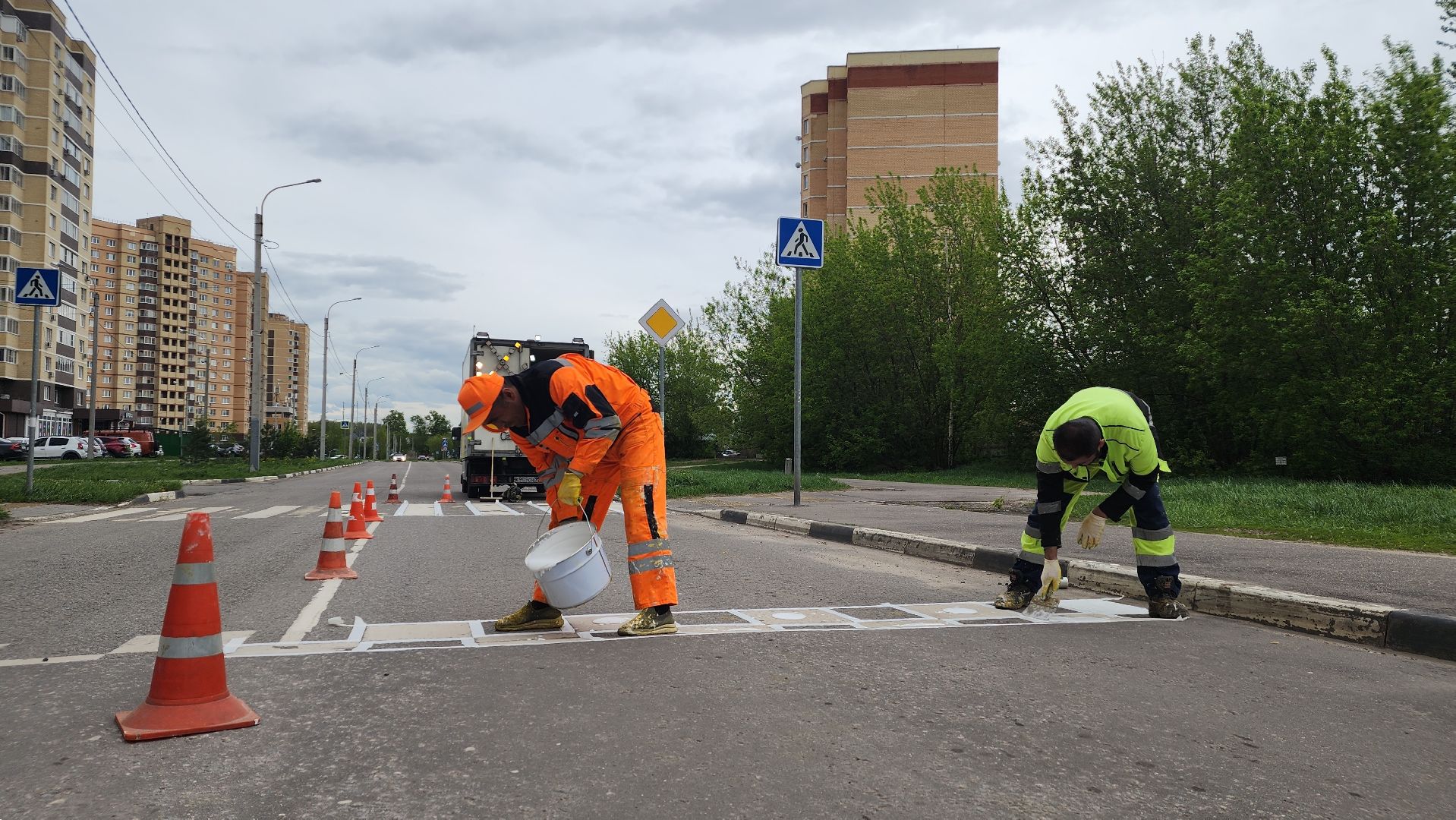 дорожная разметка, дороги, лосино-петровский,