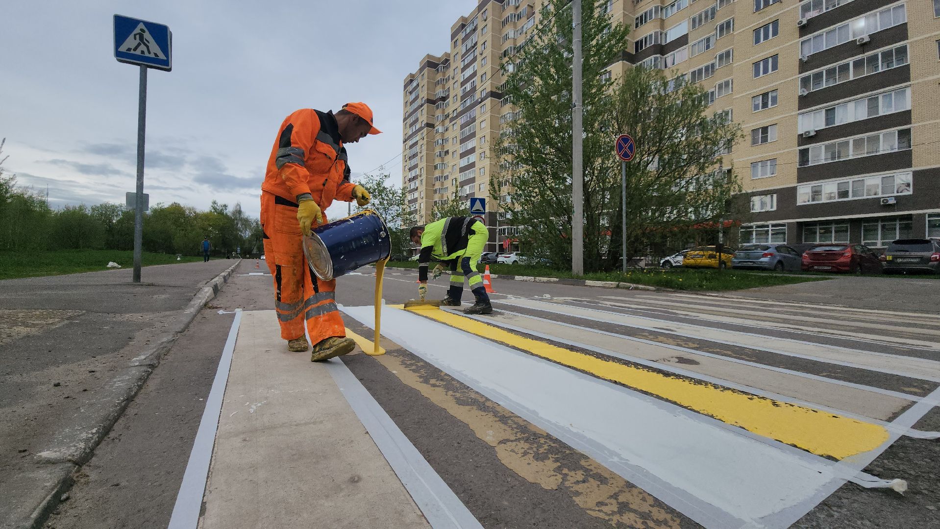 дорожная разметка, дороги, лосино-петровский,