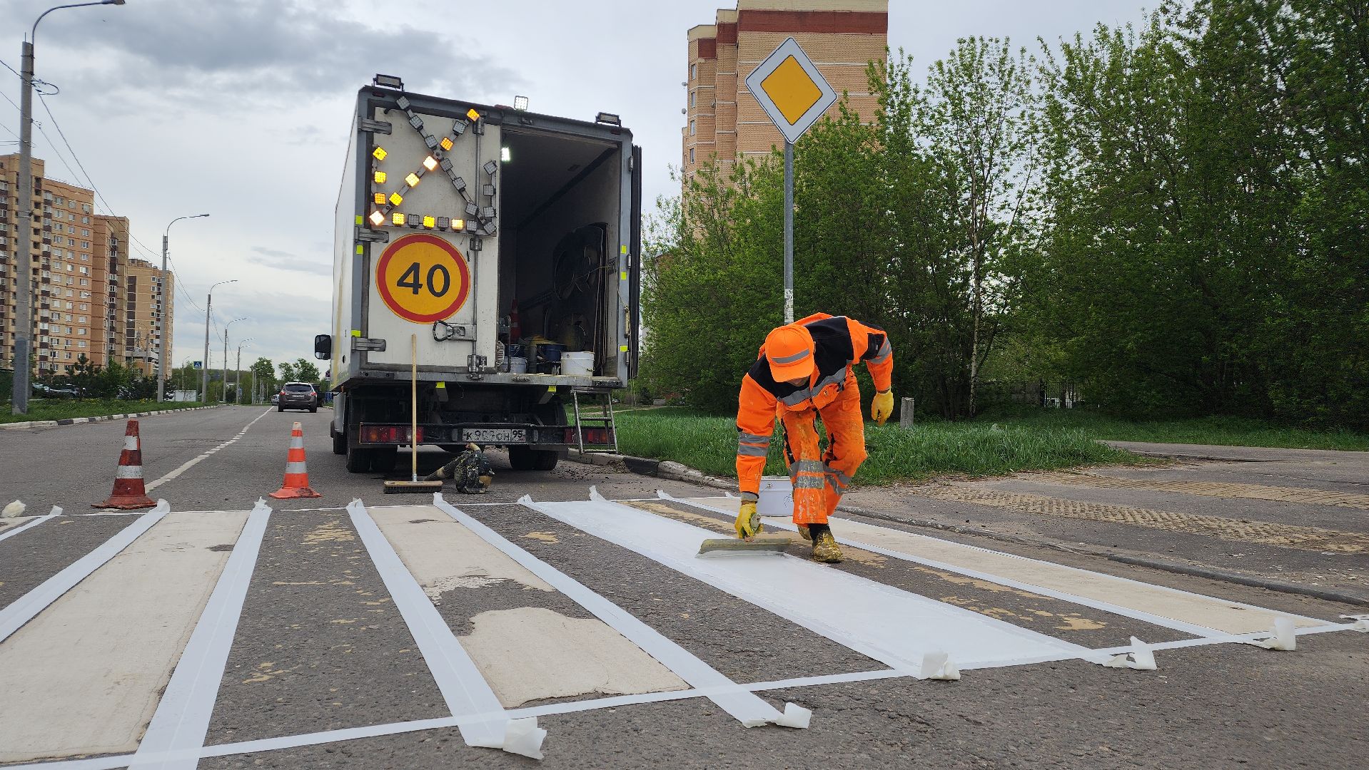 дорожная разметка, дороги, лосино-петровский,