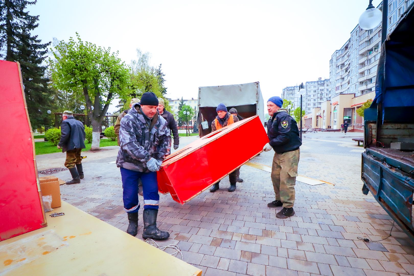 клин, благоустройство, день победы, украшение города,