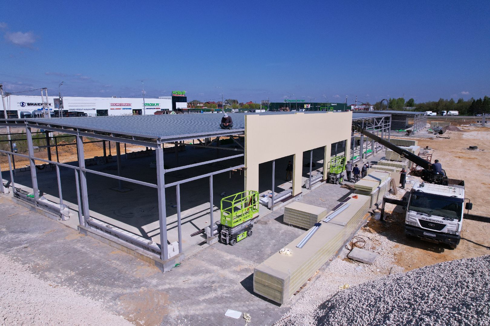 видео с коптера, рыночный комплекс в бронницах,