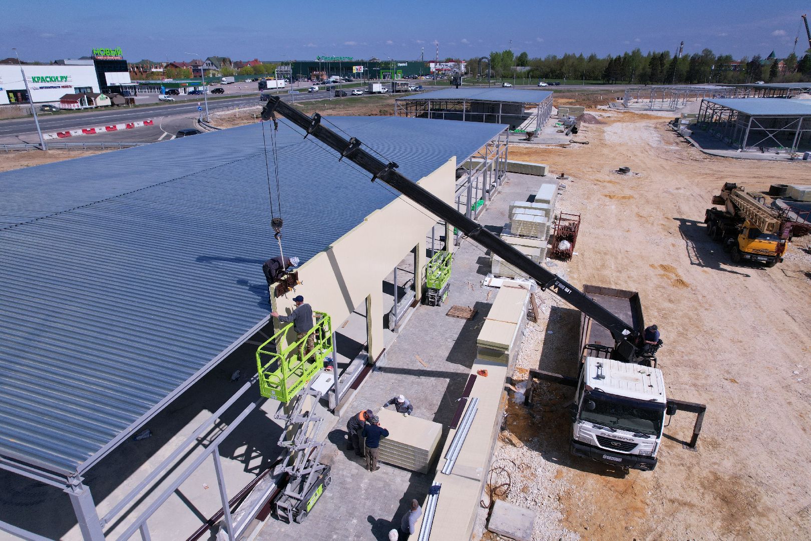 видео с коптера, рыночный комплекс в бронницах,