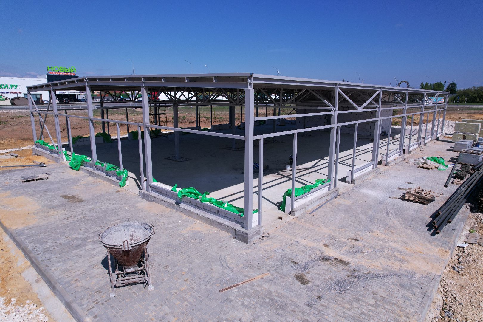 видео с коптера, рыночный комплекс в бронницах,