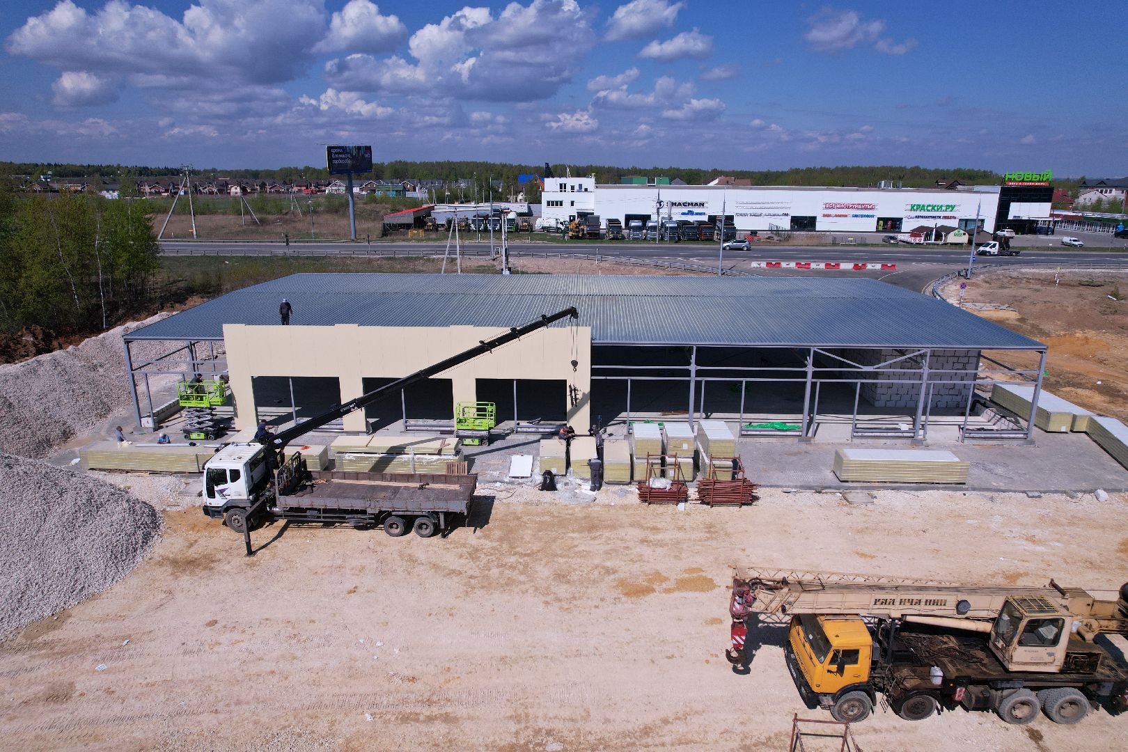 видео с коптера, рыночный комплекс в бронницах,