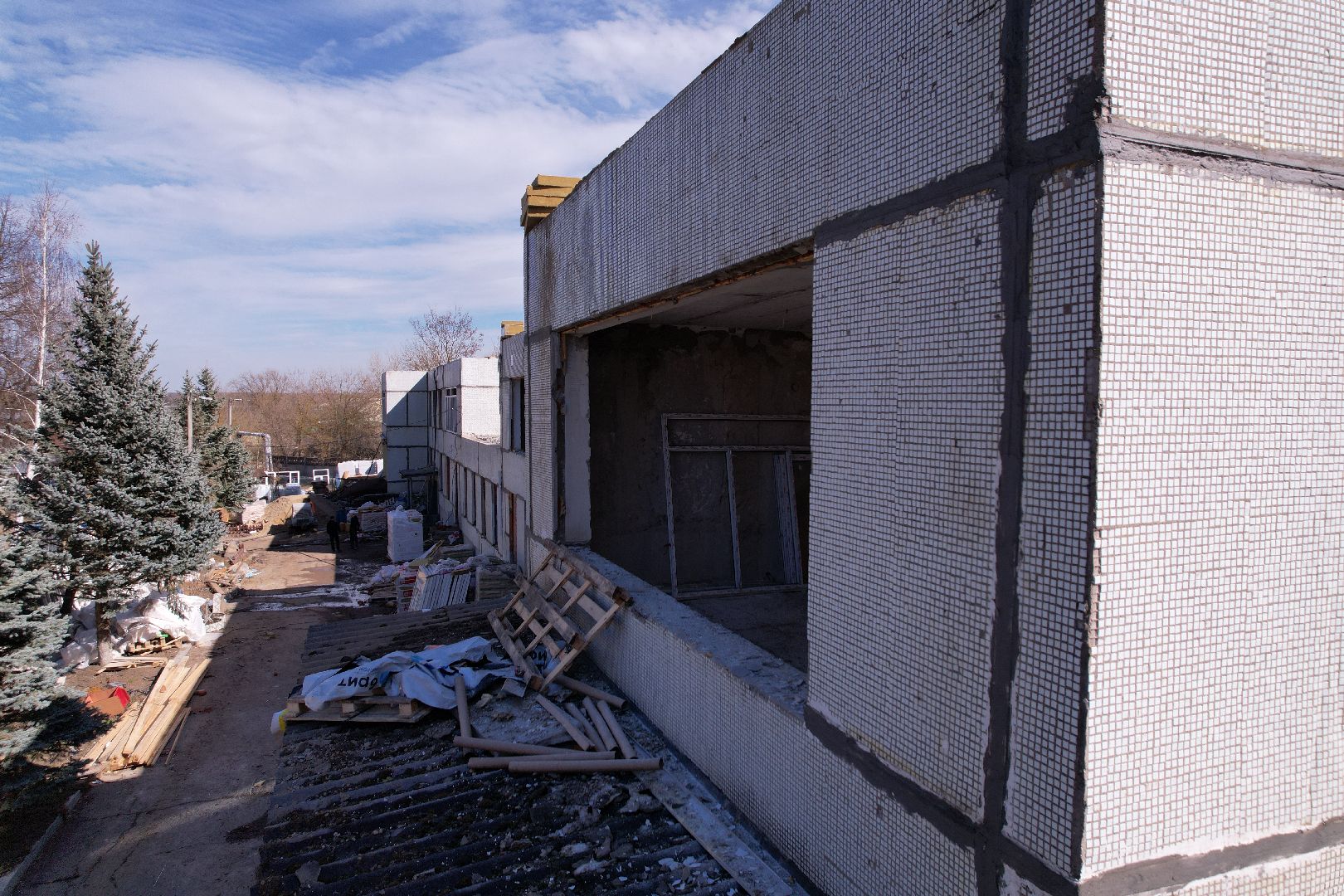 видео с коптера, детский сад улыбка, ремонт детского сада серпухов,