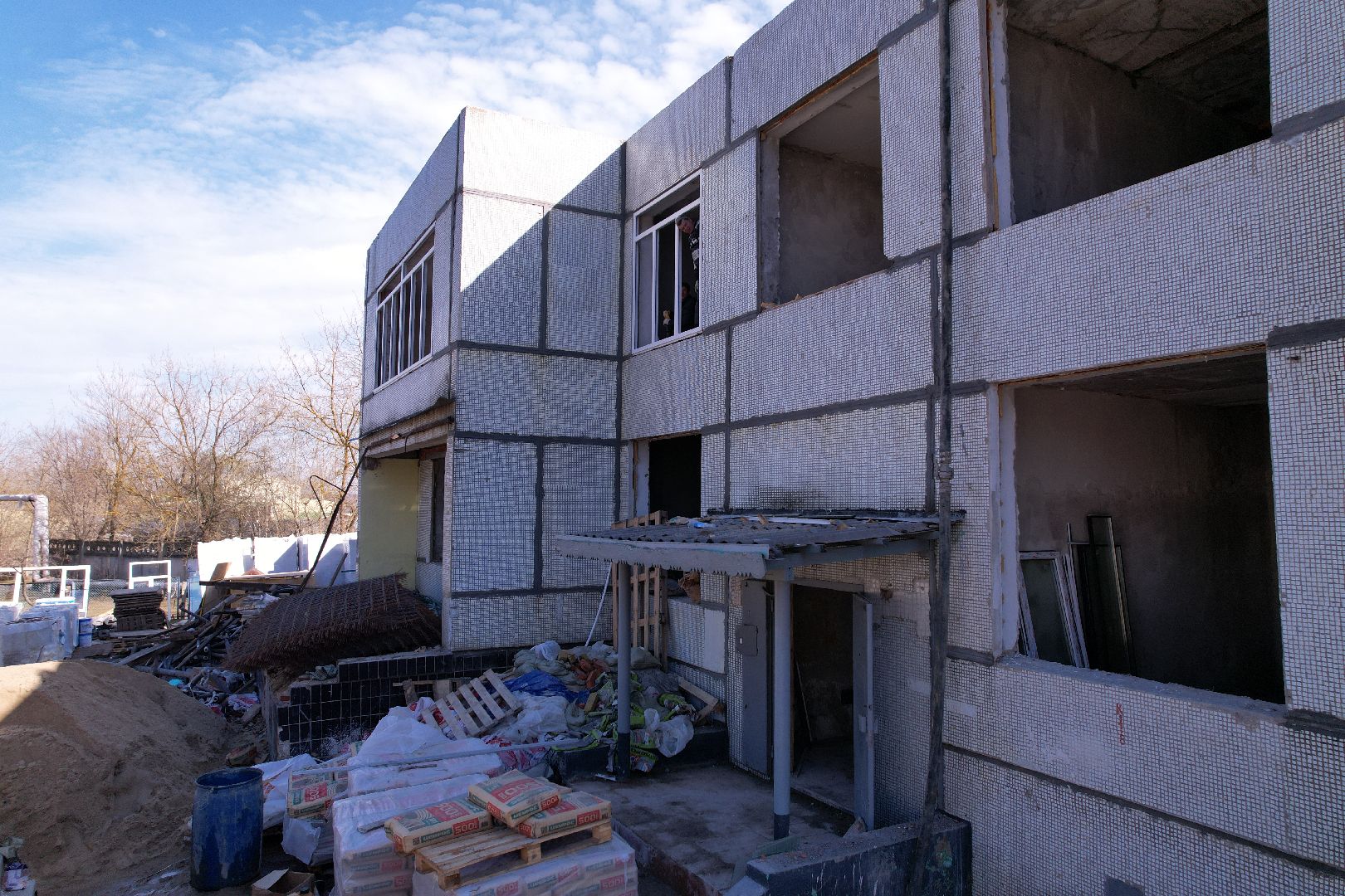 видео с коптера, детский сад улыбка, ремонт детского сада серпухов,