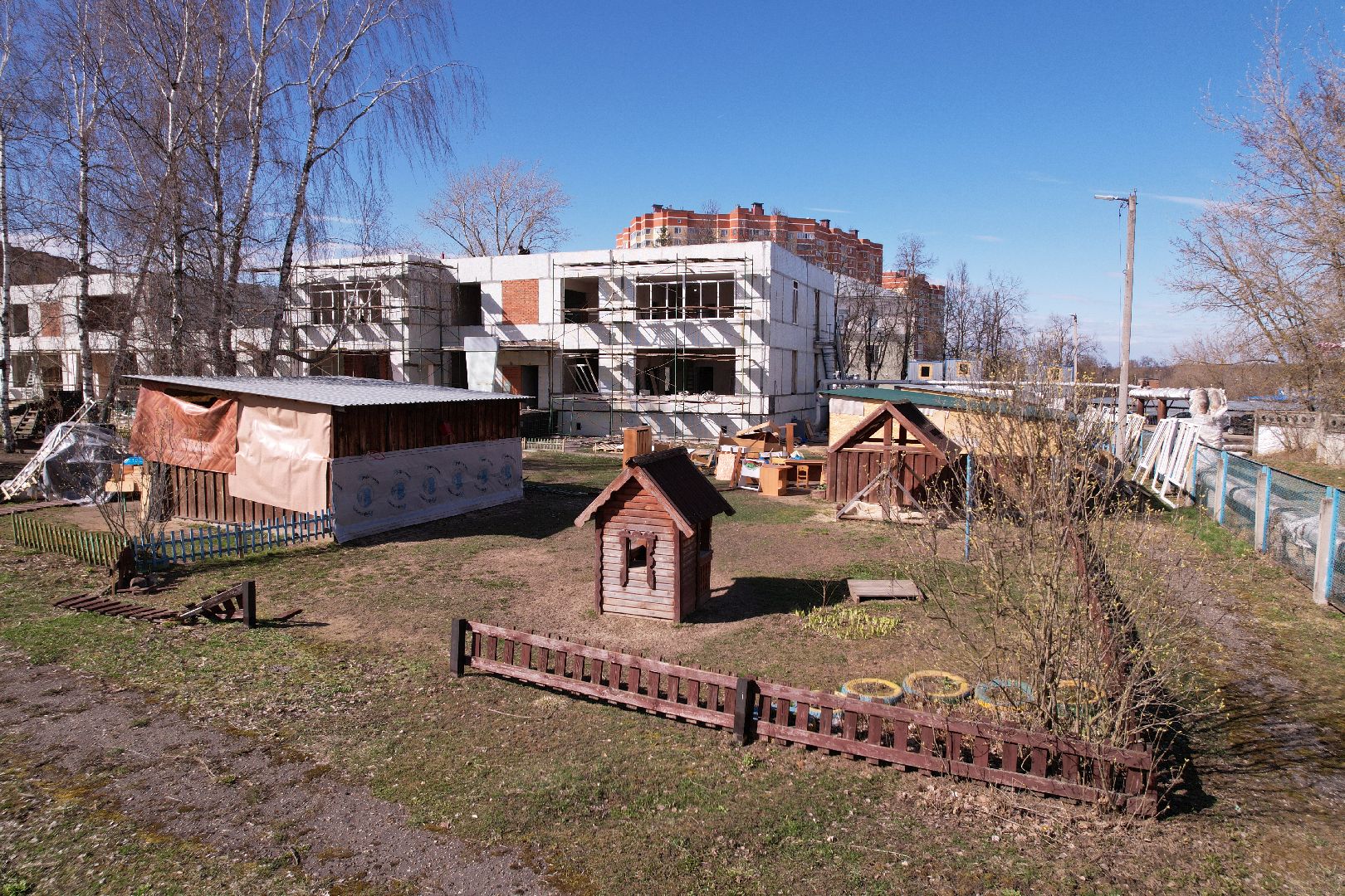 видео с коптера, детский сад улыбка, ремонт детского сада серпухов,