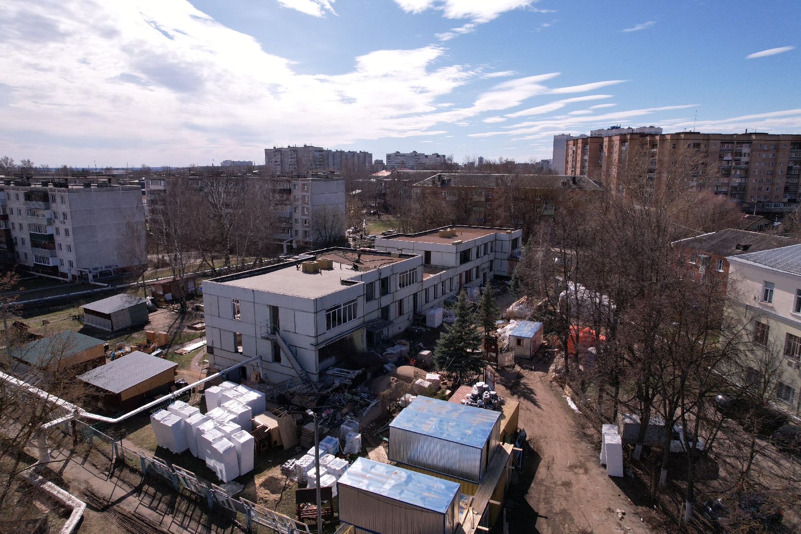 видео с коптера, детский сад улыбка, ремонт детского сада серпухов,