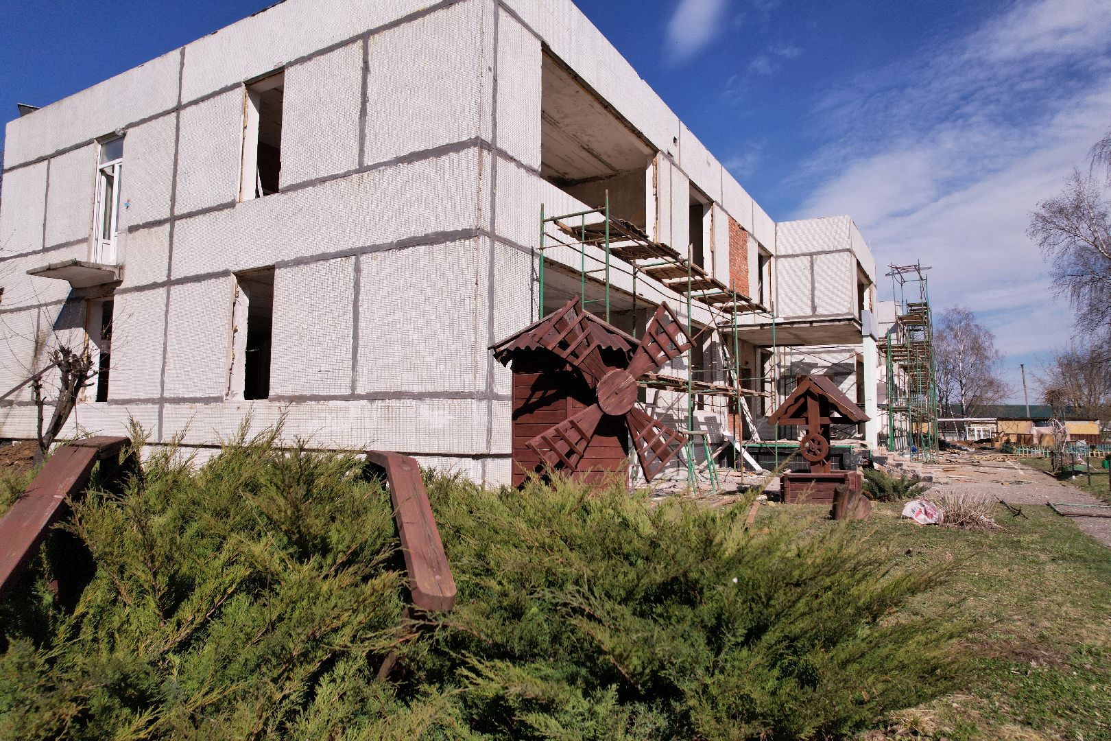 видео с коптера, детский сад улыбка, ремонт детского сада серпухов,