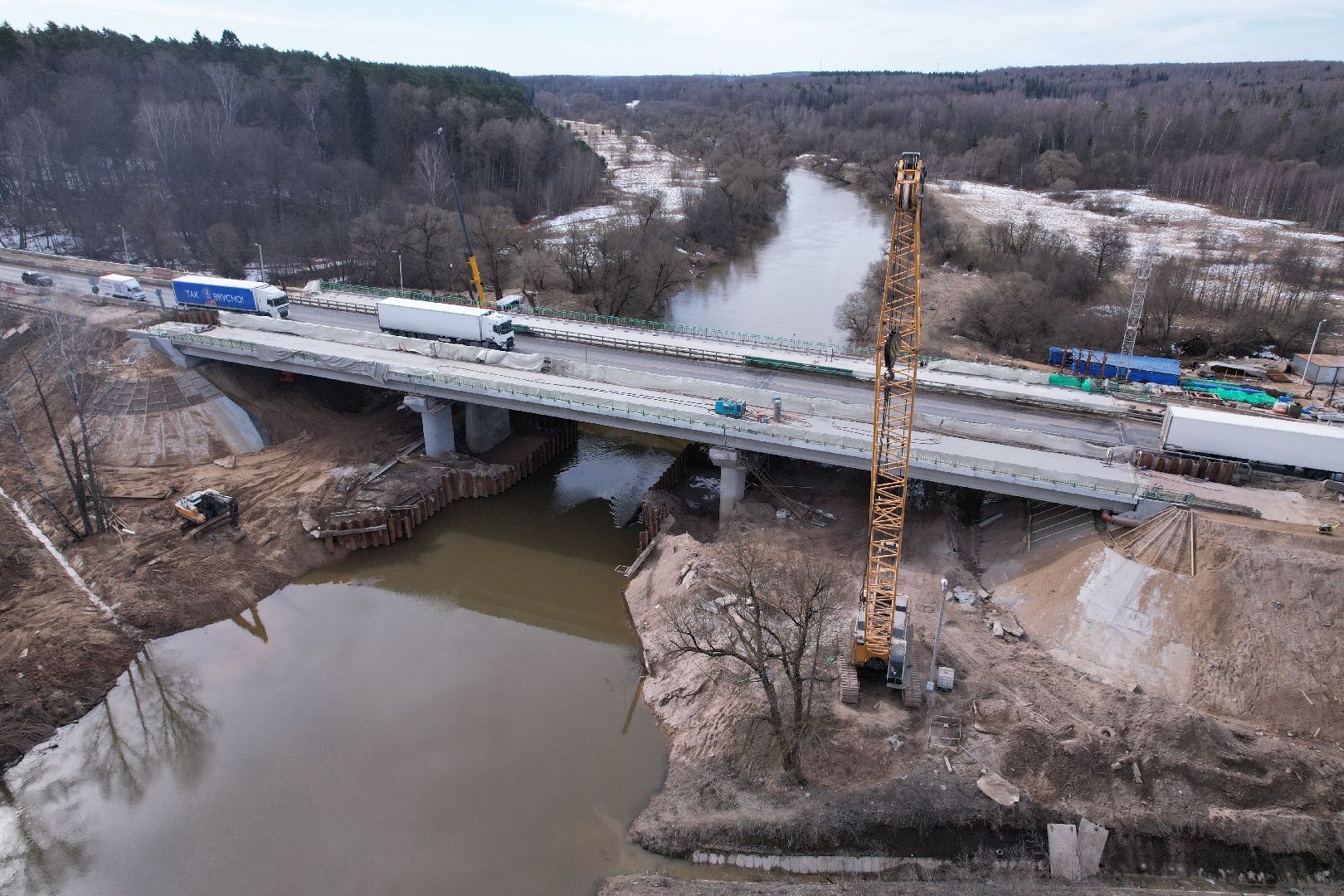 видео с коптера, мост через реку нара, мост в серпухове,