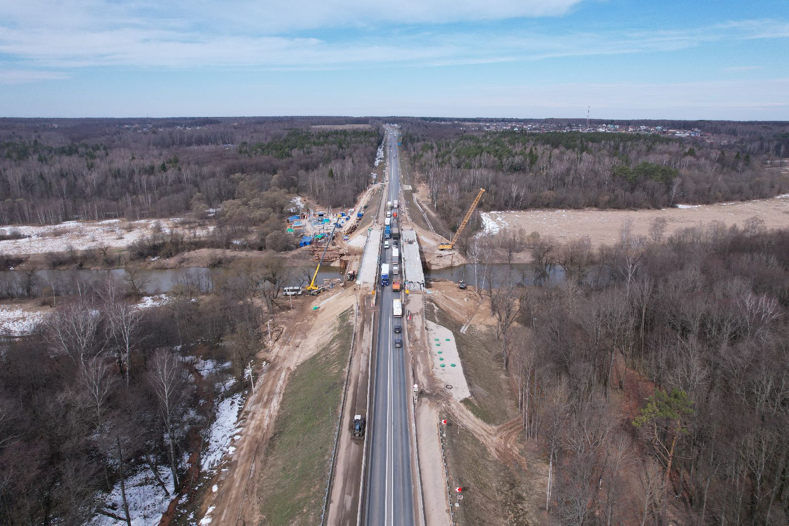 видео с коптера, мост через реку нара, мост в серпухове,