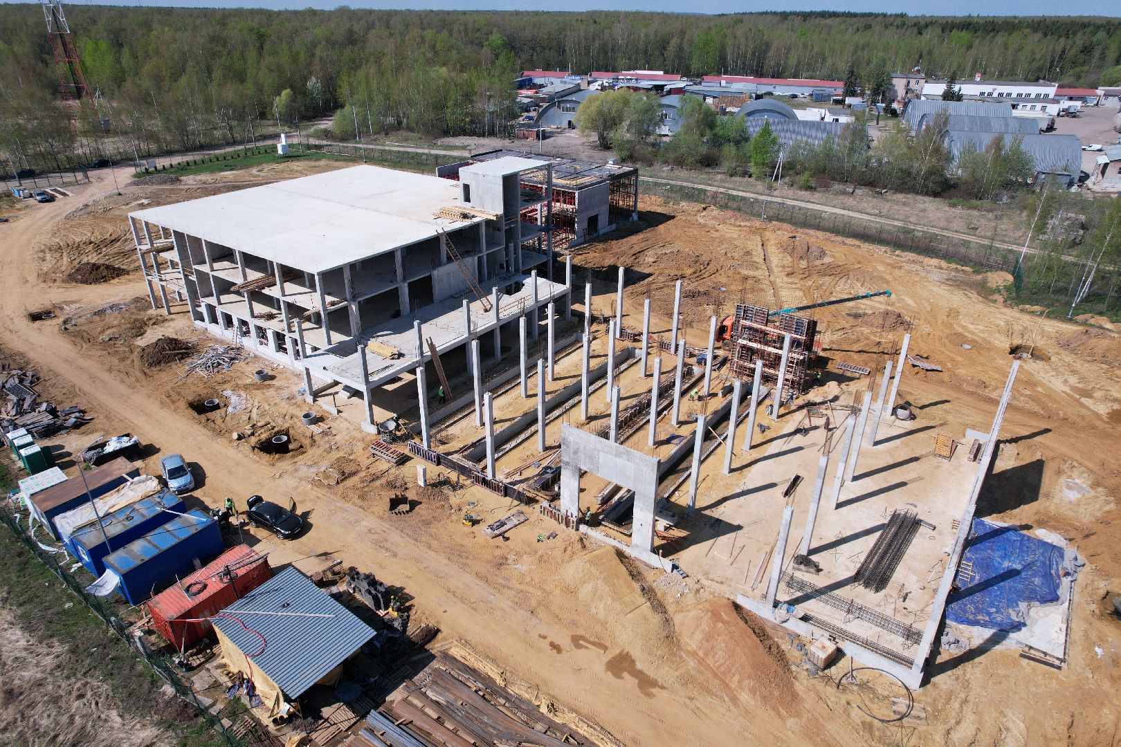 видео с коптера,  центр обслуживания грузового транспорта в Бронницах,