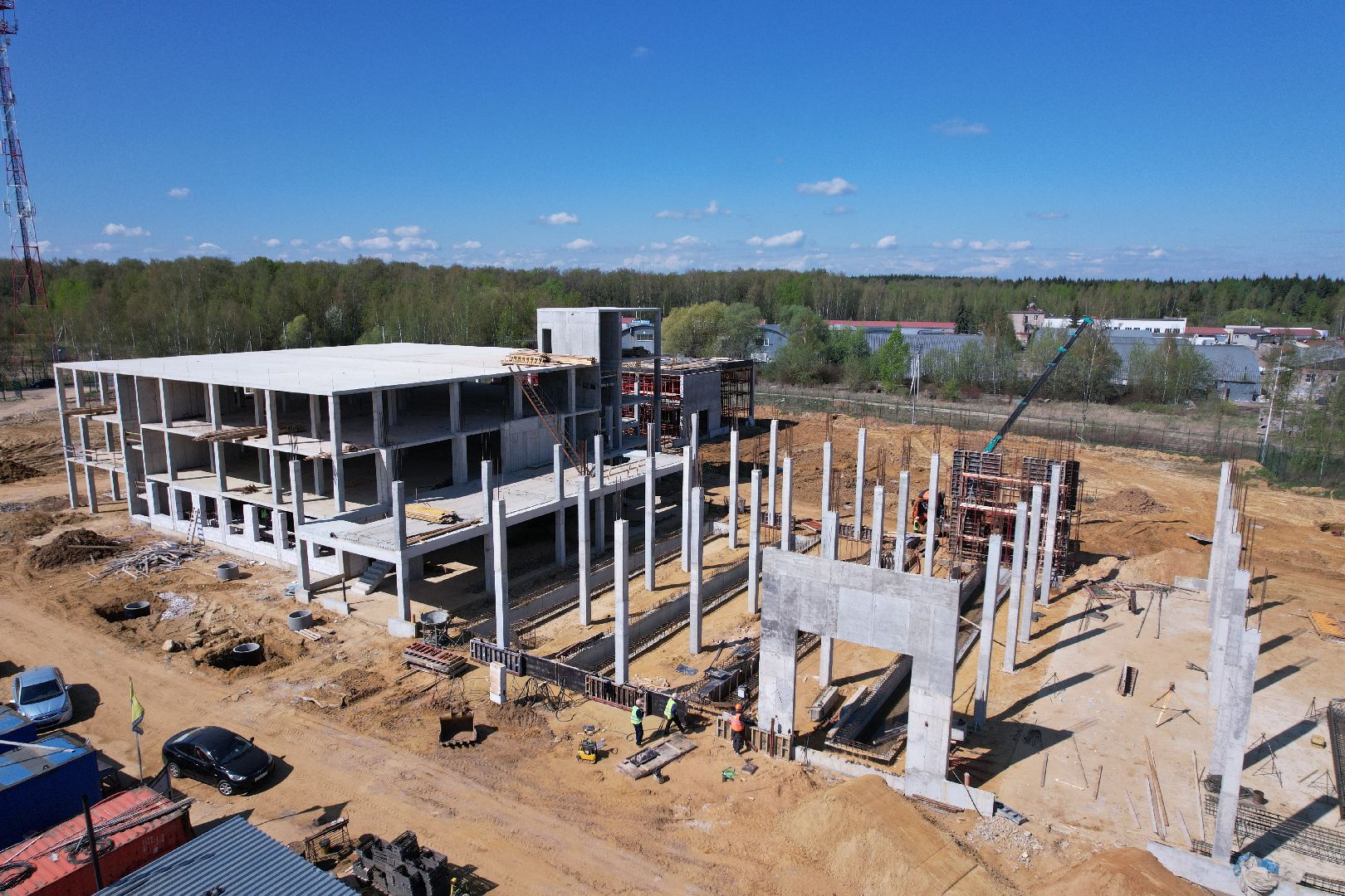 видео с коптера,  центр обслуживания грузового транспорта в Бронницах,