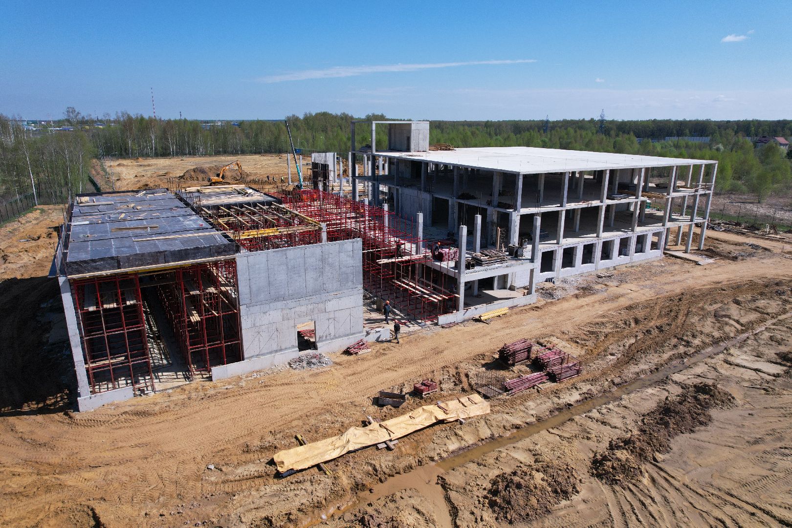 видео с коптера,  центр обслуживания грузового транспорта в Бронницах,