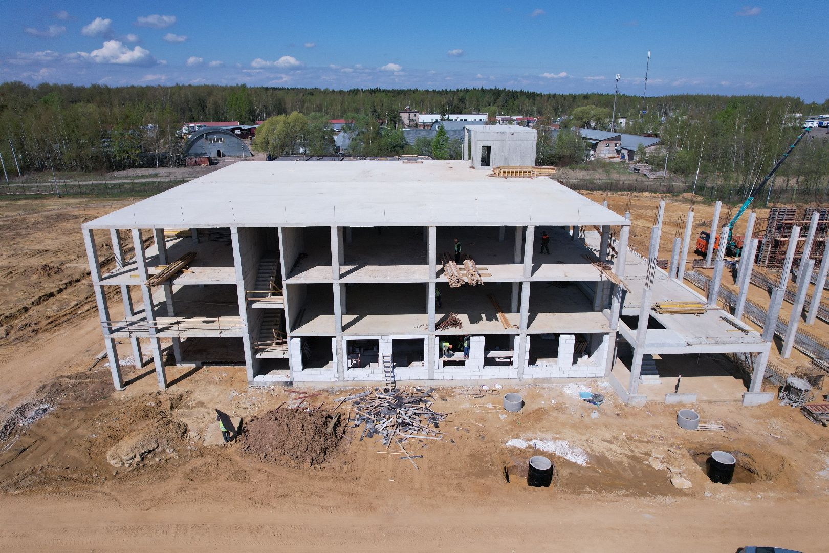 видео с коптера,  центр обслуживания грузового транспорта в Бронницах,