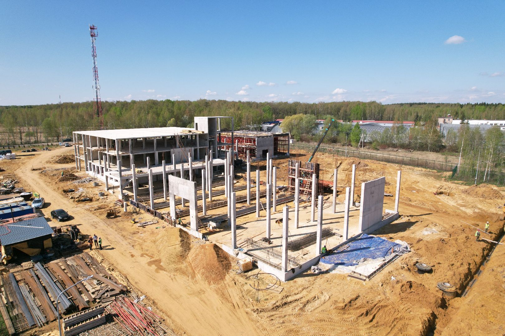 видео с коптера,  центр обслуживания грузового транспорта в Бронницах,