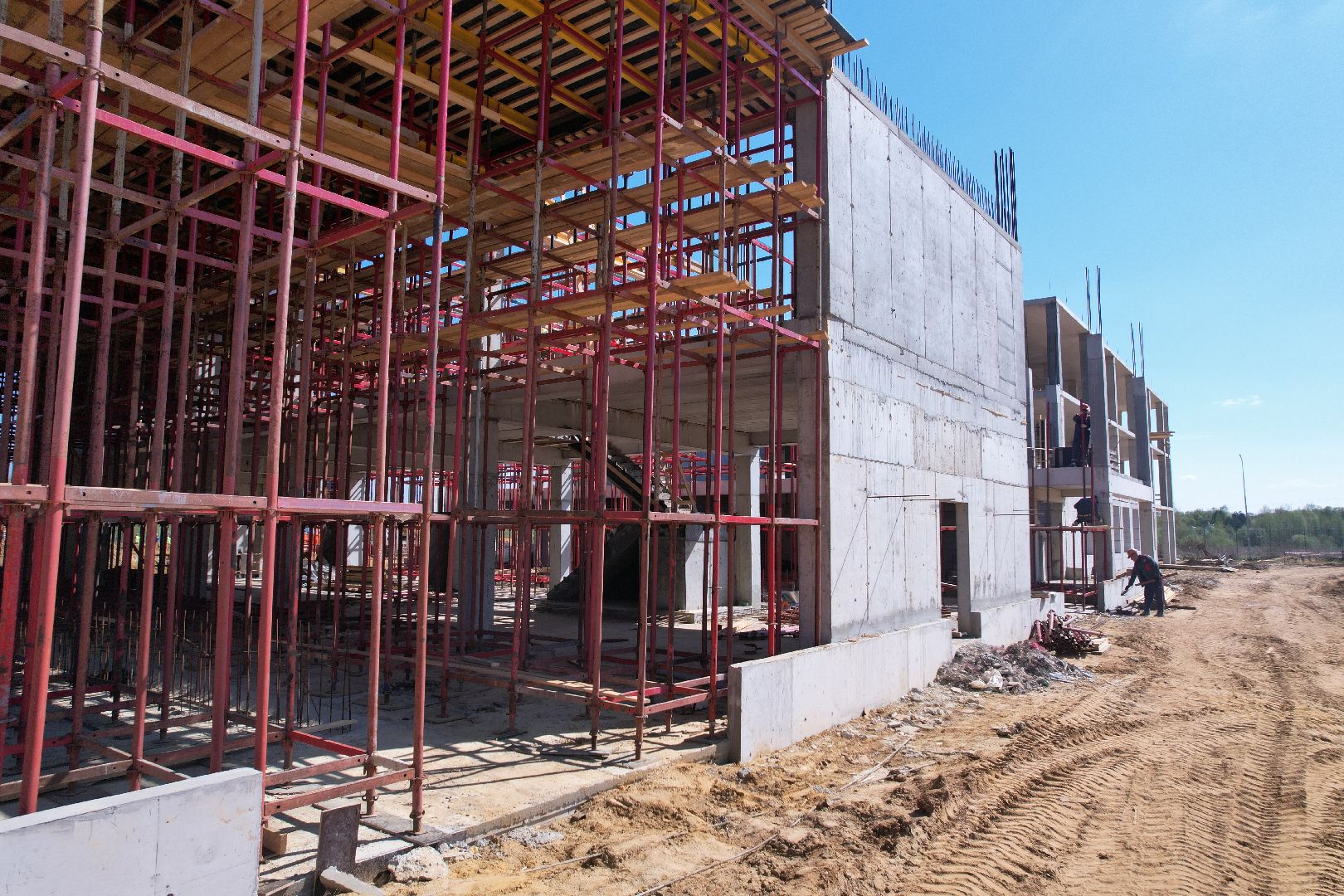 видео с коптера,  центр обслуживания грузового транспорта в Бронницах,