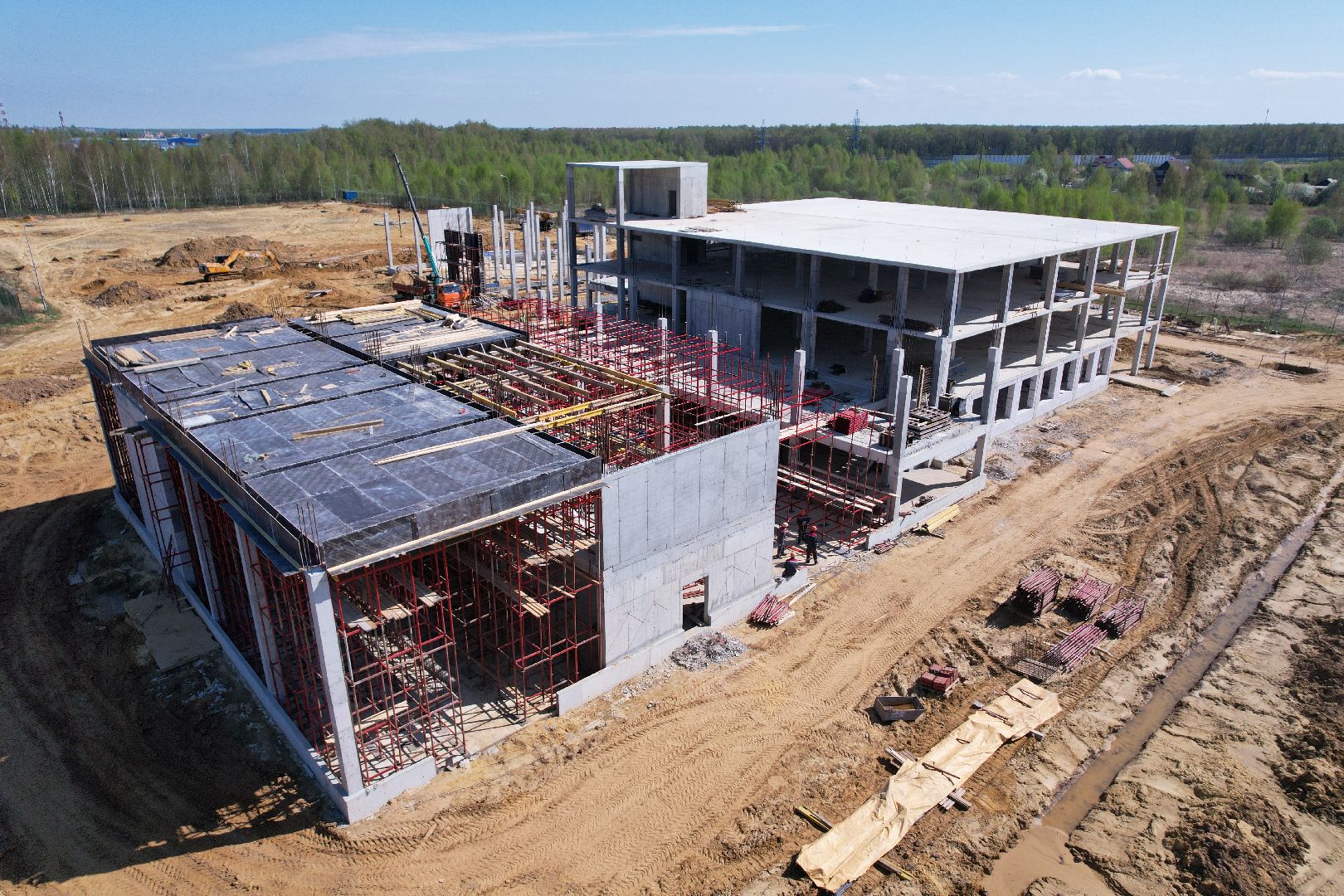 видео с коптера,  центр обслуживания грузового транспорта в Бронницах,