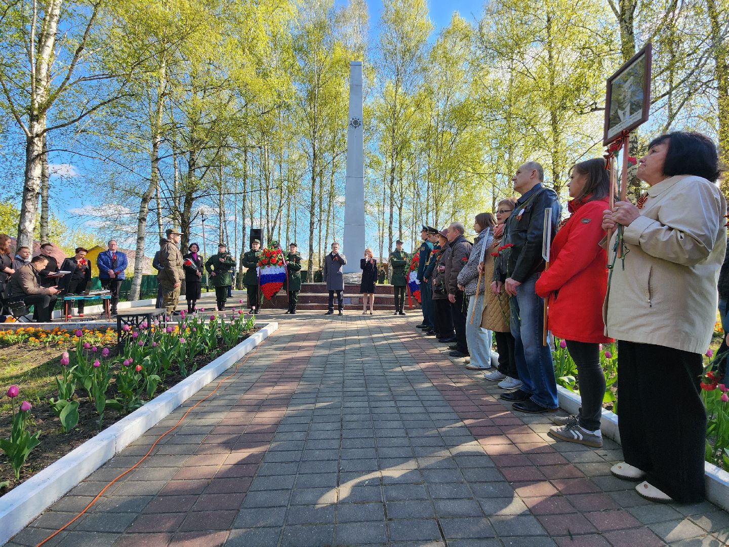 Чехов , микрорайон Венюково , обелиск, мемориал, возложение цветов , День Победы , возложение венков, торжественная церемония,