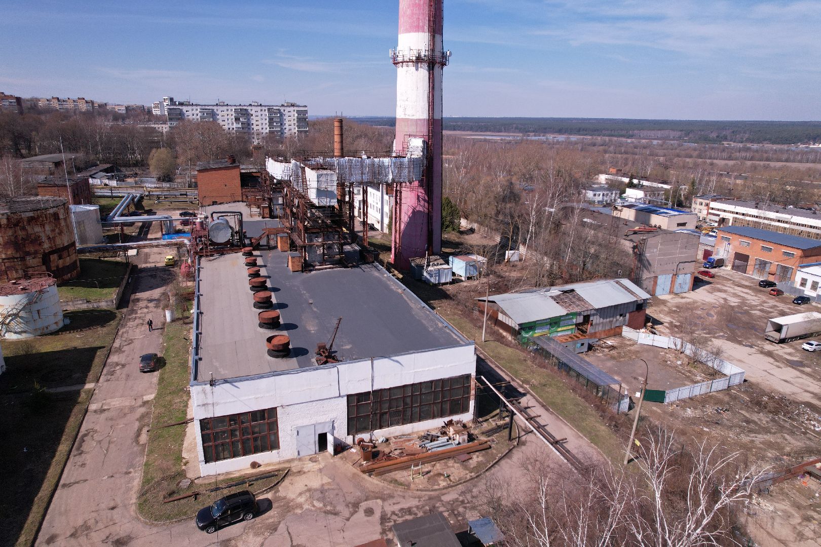 видео с коптера, котельная в пущине,