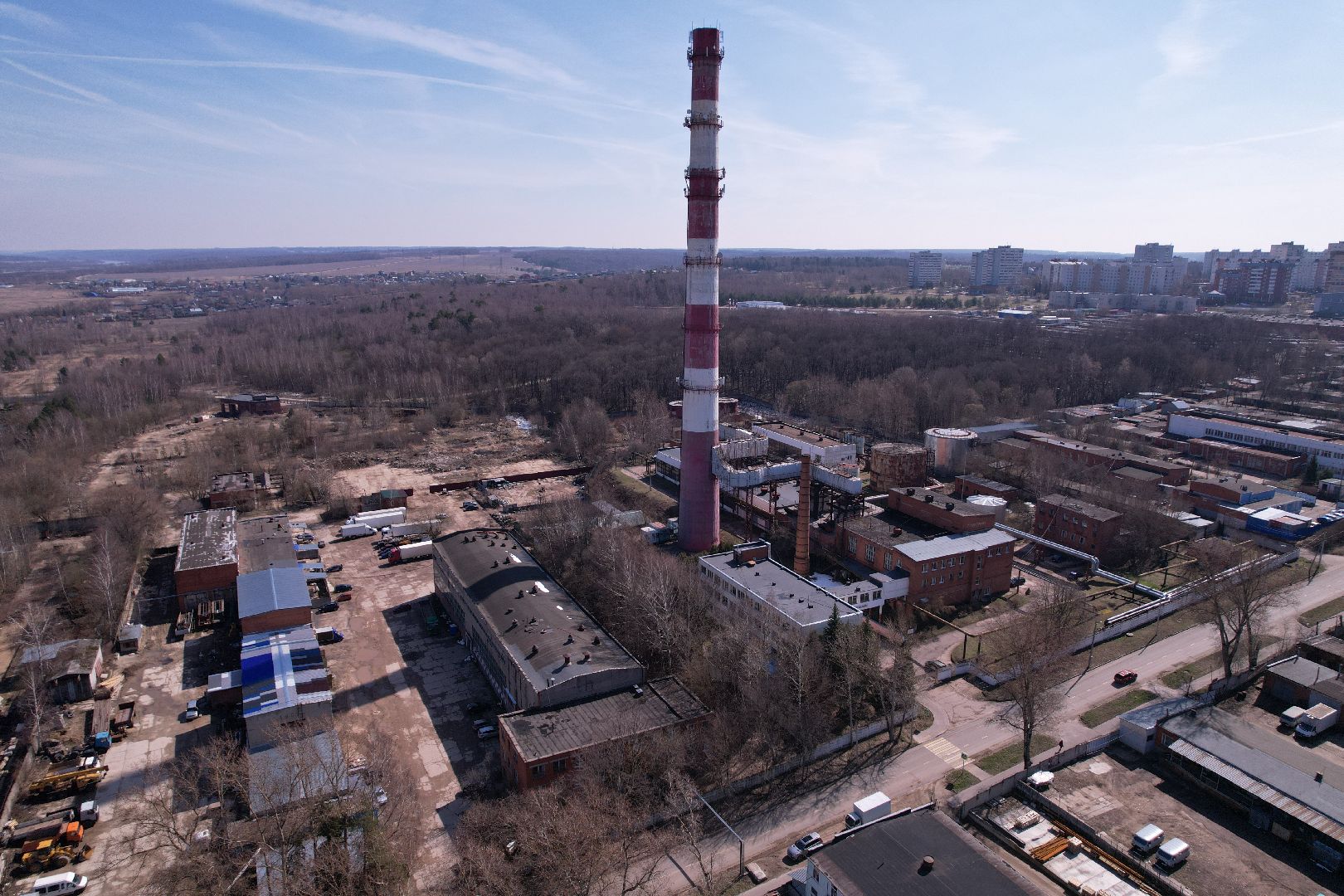 видео с коптера, котельная в пущине,