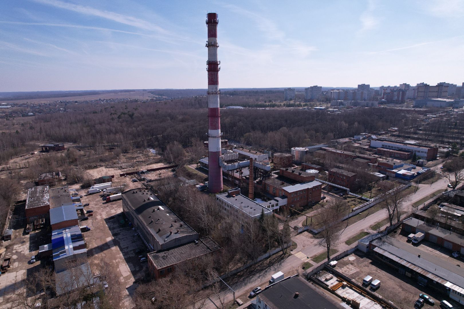 видео с коптера, котельная в пущине,