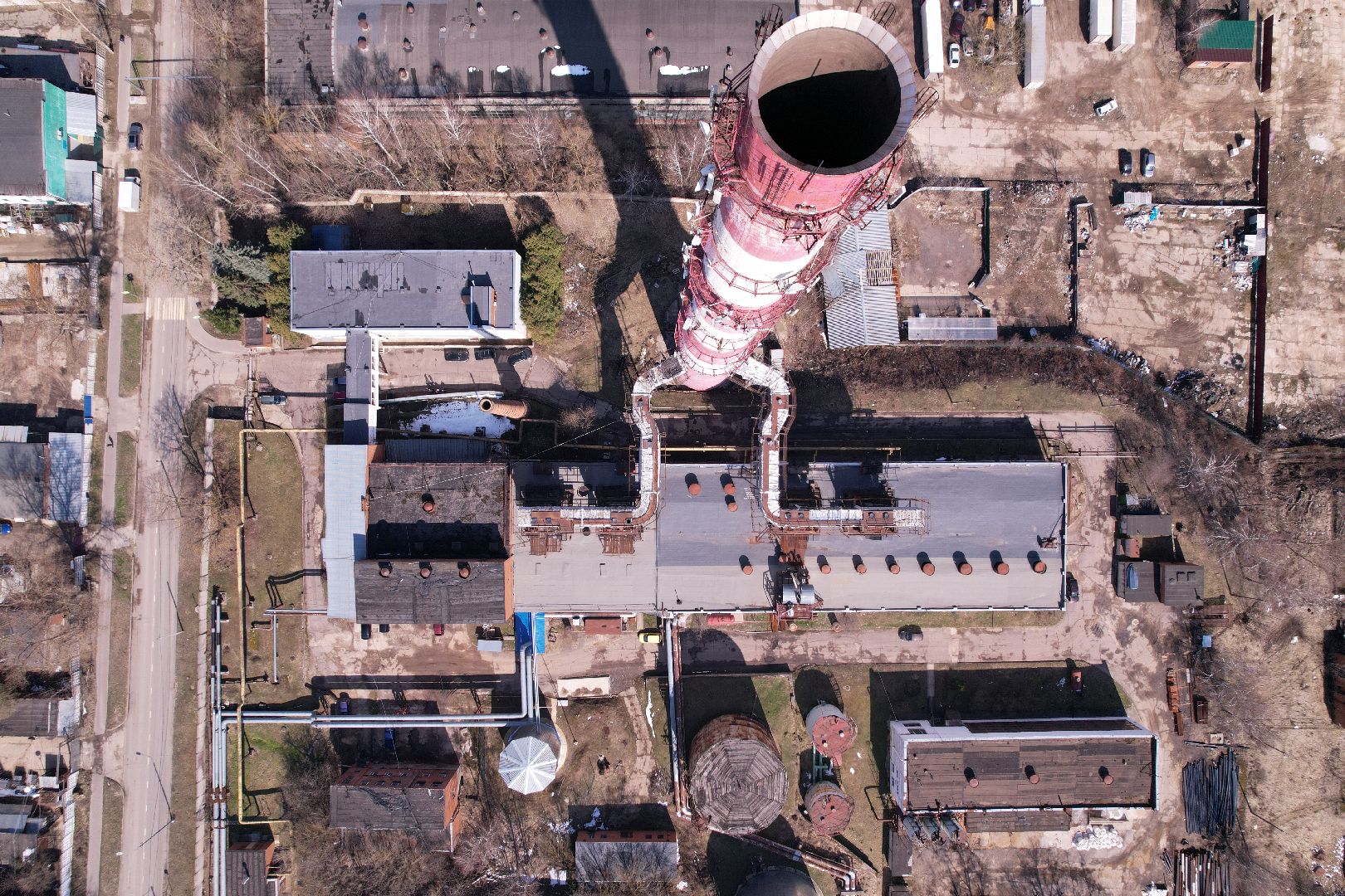 видео с коптера, котельная в пущине,