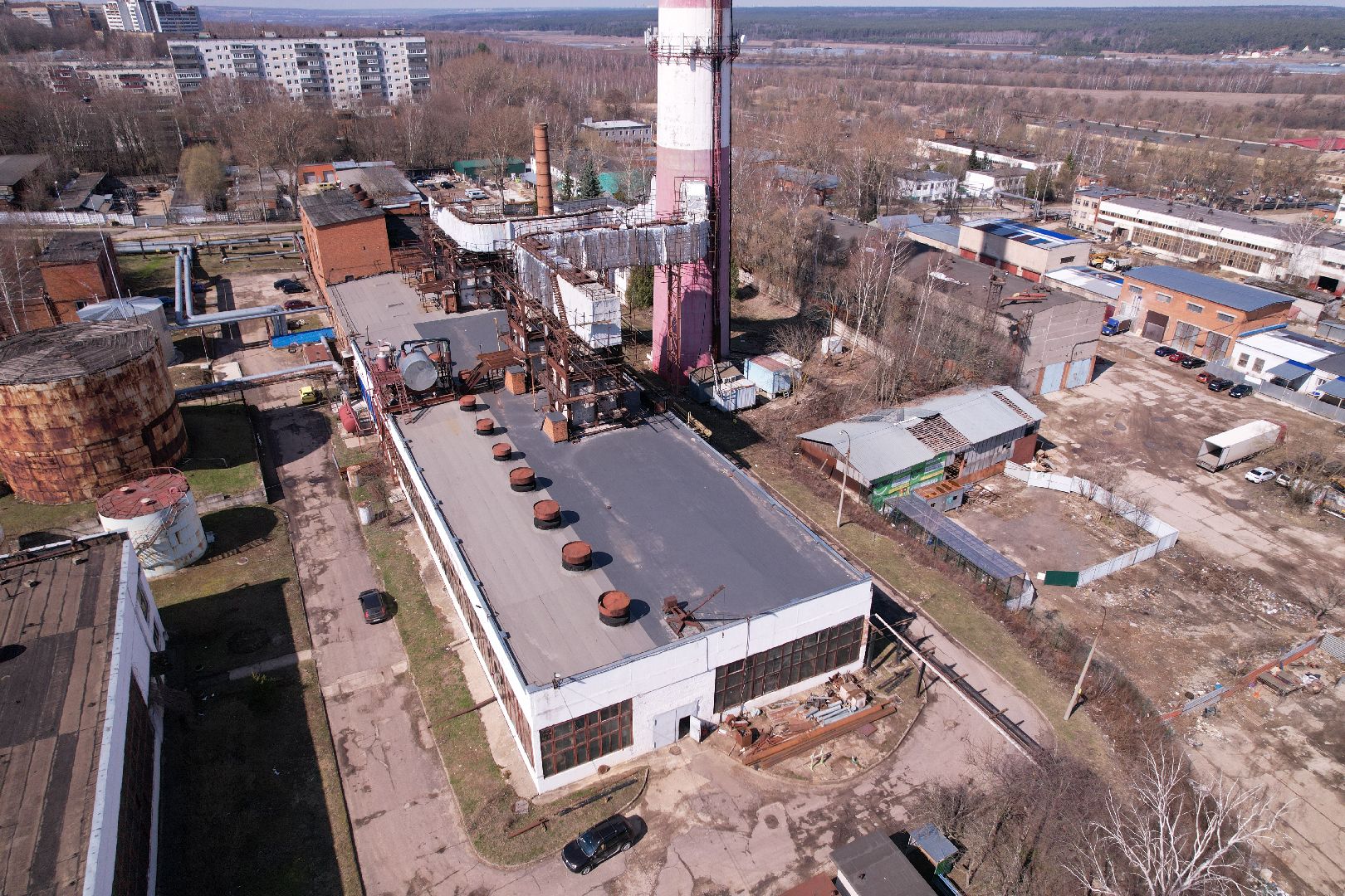 видео с коптера, котельная в пущине,