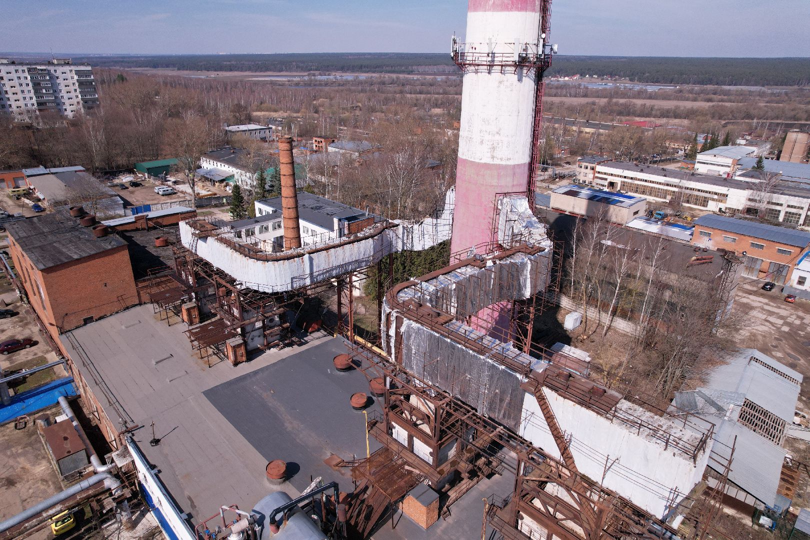 видео с коптера, котельная в пущине,