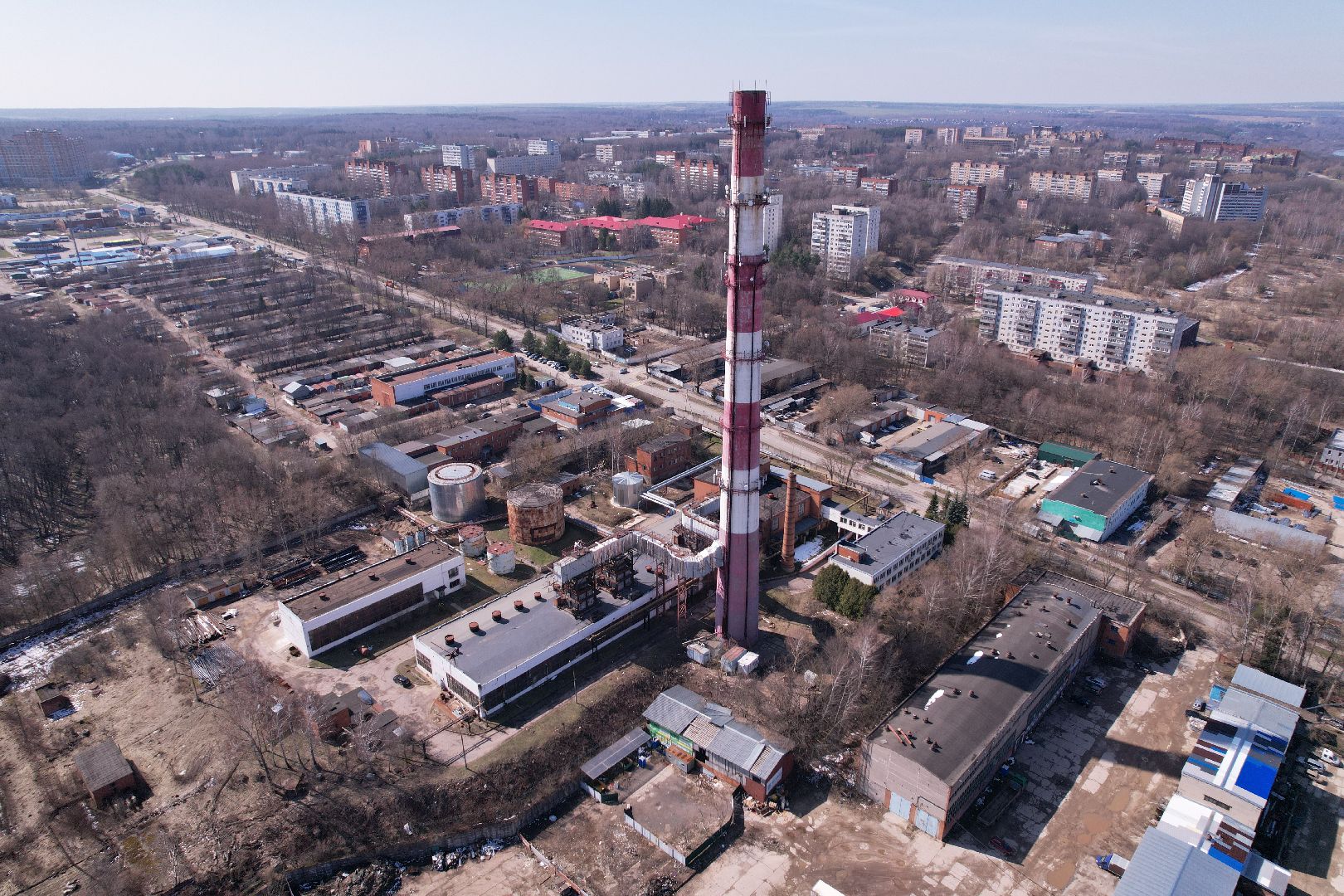 видео с коптера, котельная в пущине,