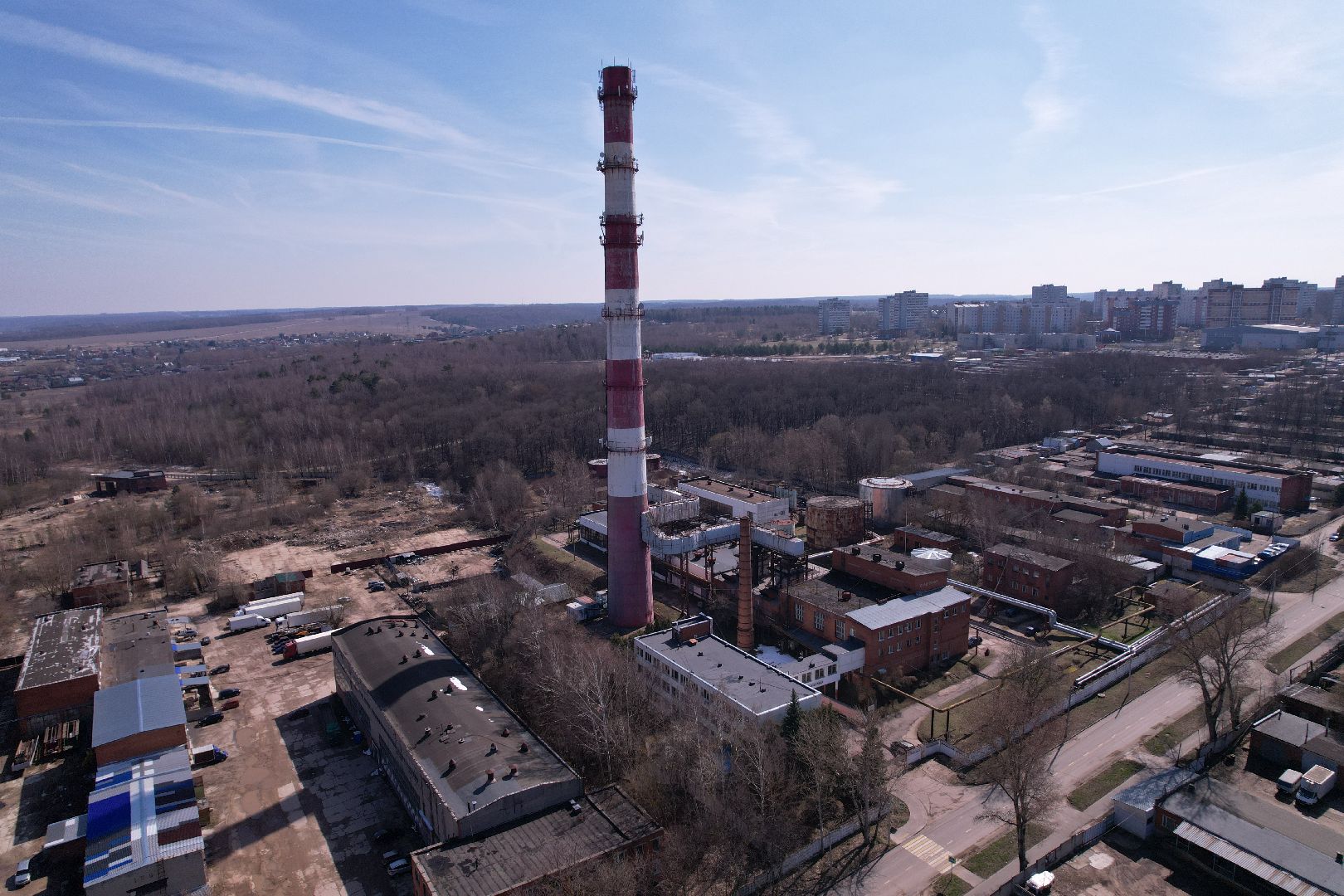 видео с коптера, котельная в пущине,