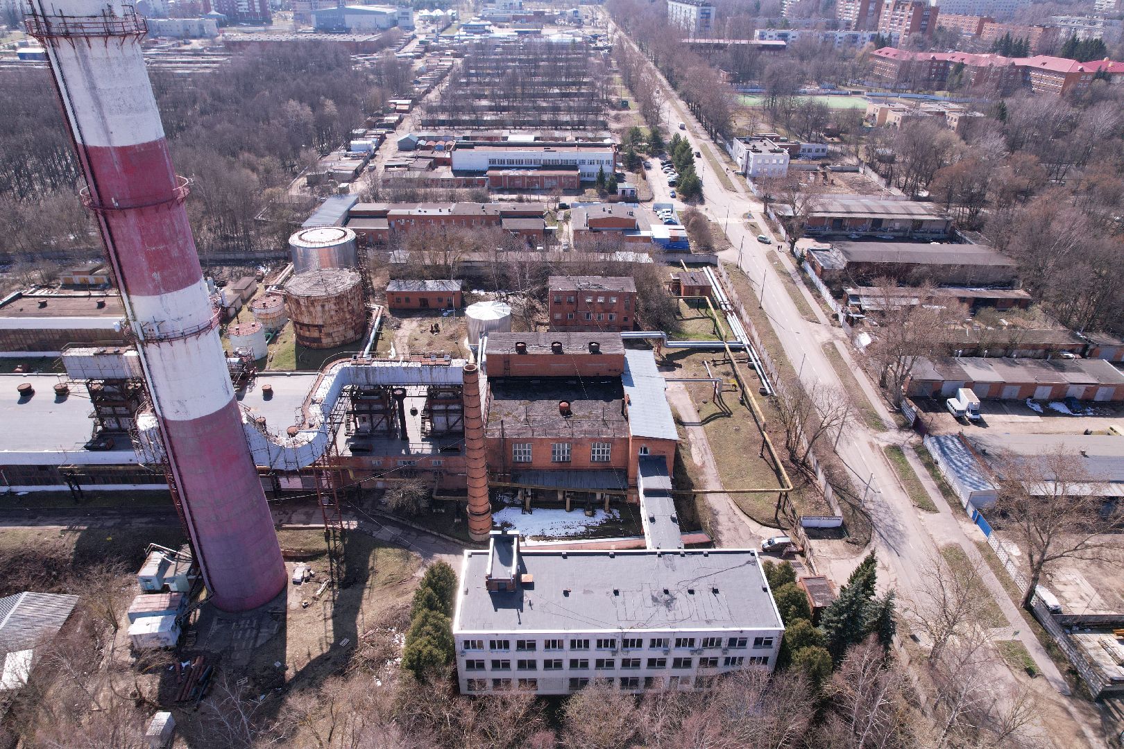 видео с коптера, котельная в пущине,