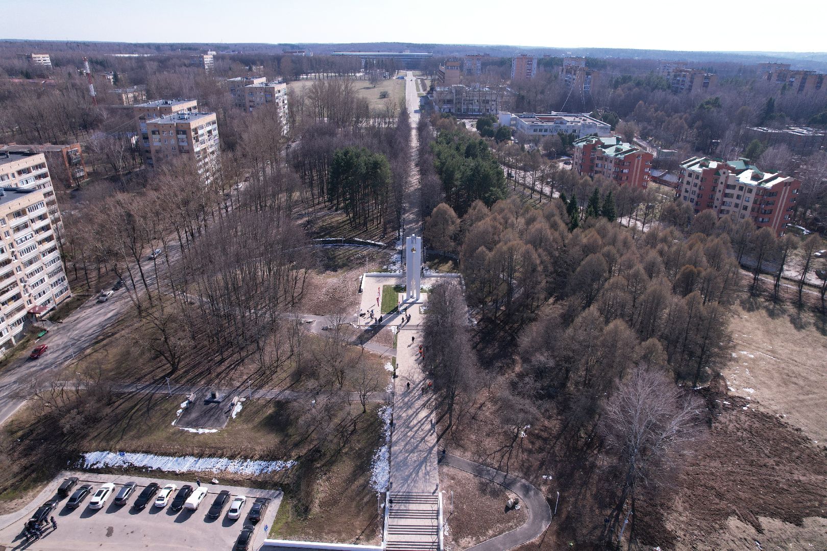 видео с коптера, парк победы пущино,