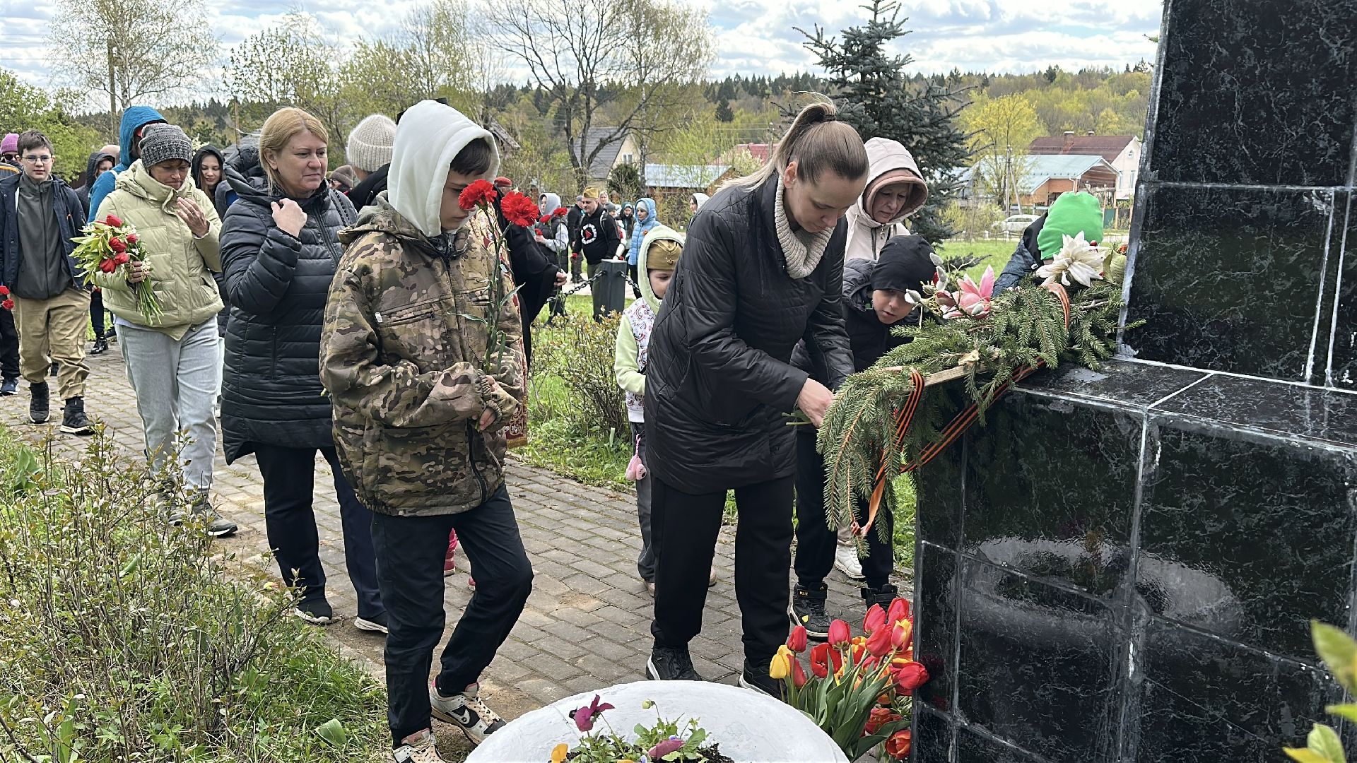 возложение цветов, 9 мая, день победы, мураново, пушкинский городской округ,