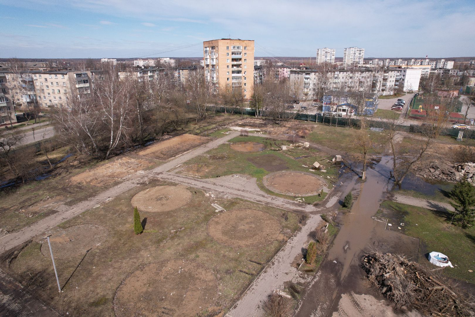 видео с коптера, парк питомник в серпухове,