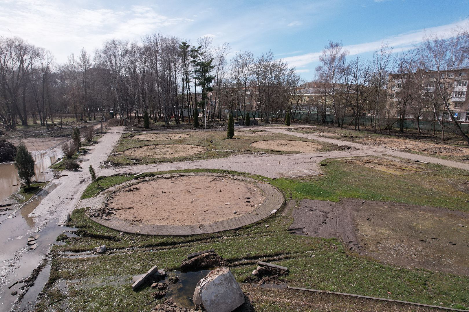 видео с коптера, парк питомник в серпухове,
