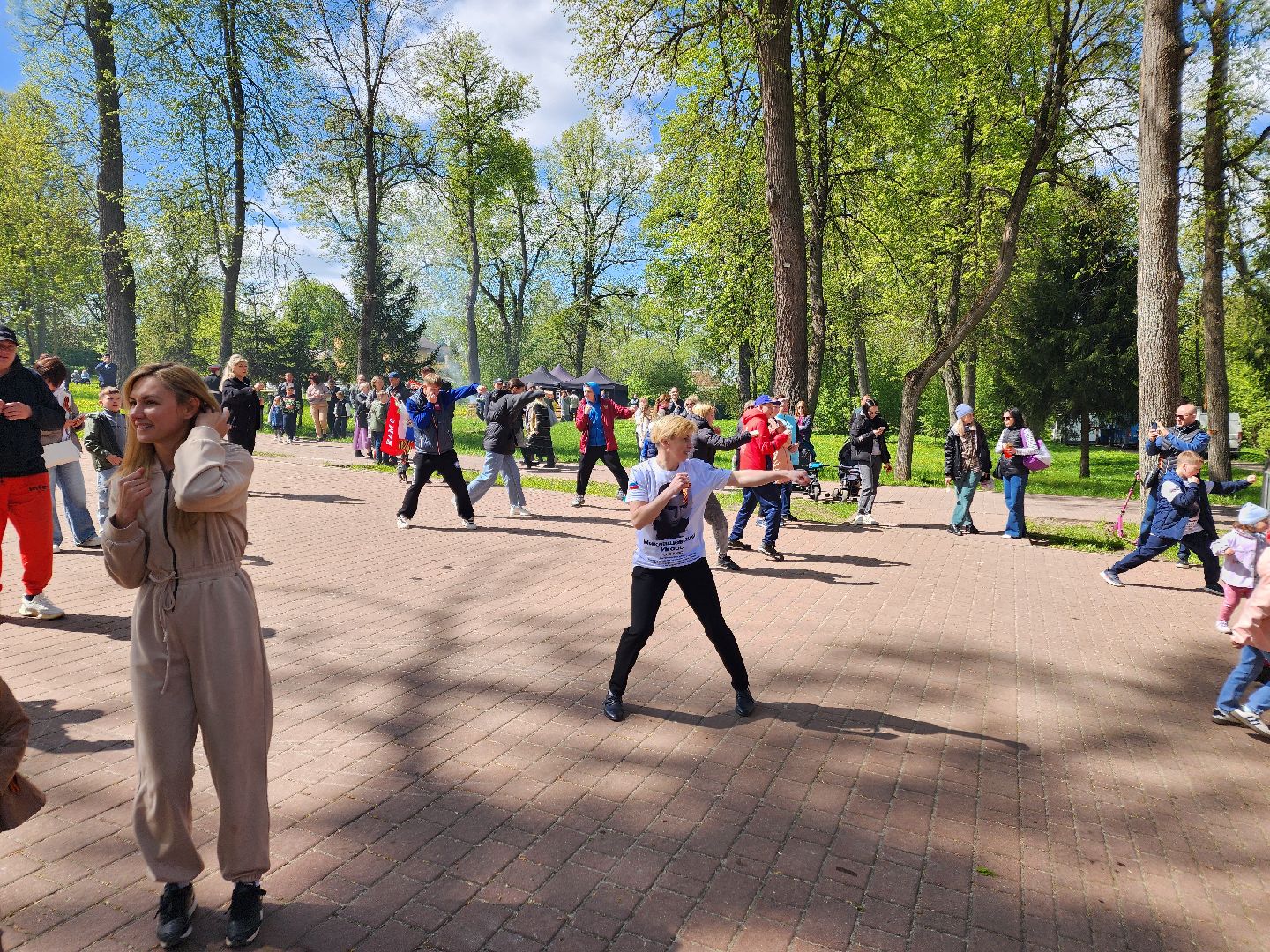 Чехов, городской парк, мастер-классы, рисование цветным песком, плетение сетей, маскировочные халаты, выставка оружия, спортивный мастер-класс, бокс, Эдуард Трояновский, День Победы,