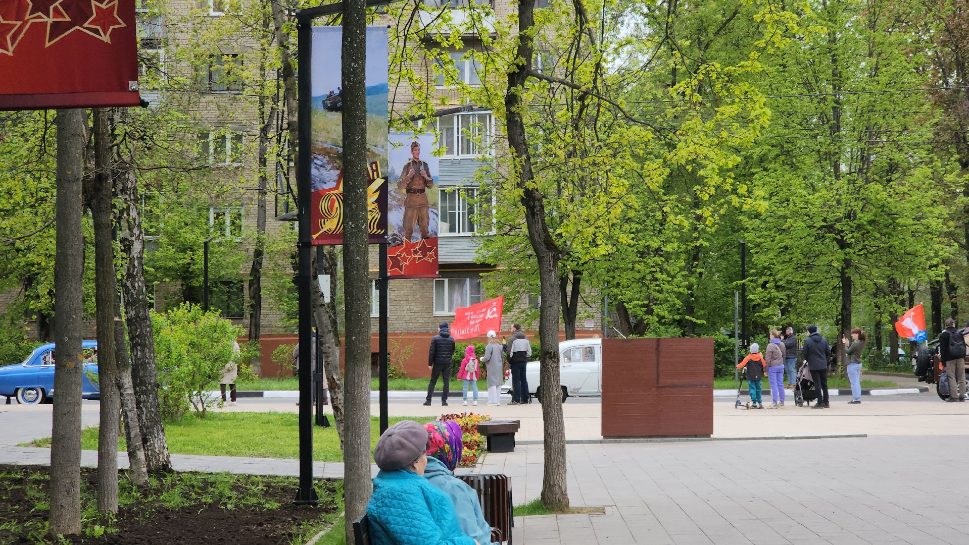 долгопрудный, день победы, знамя победы Долгопрудного, ночные волки, автомотопробег,