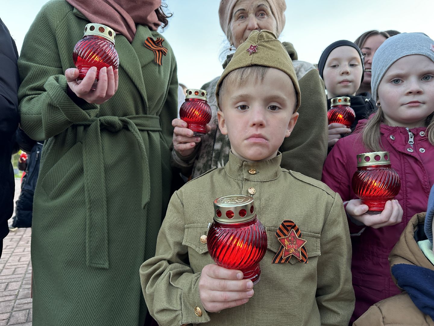 клин, день победы, огни победы, родина мать из свечей,