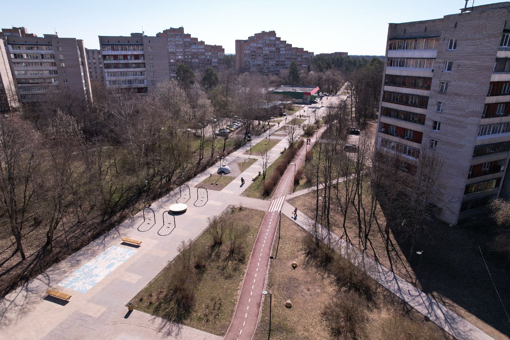 видео с коптера, лесной бульвар в протвине,