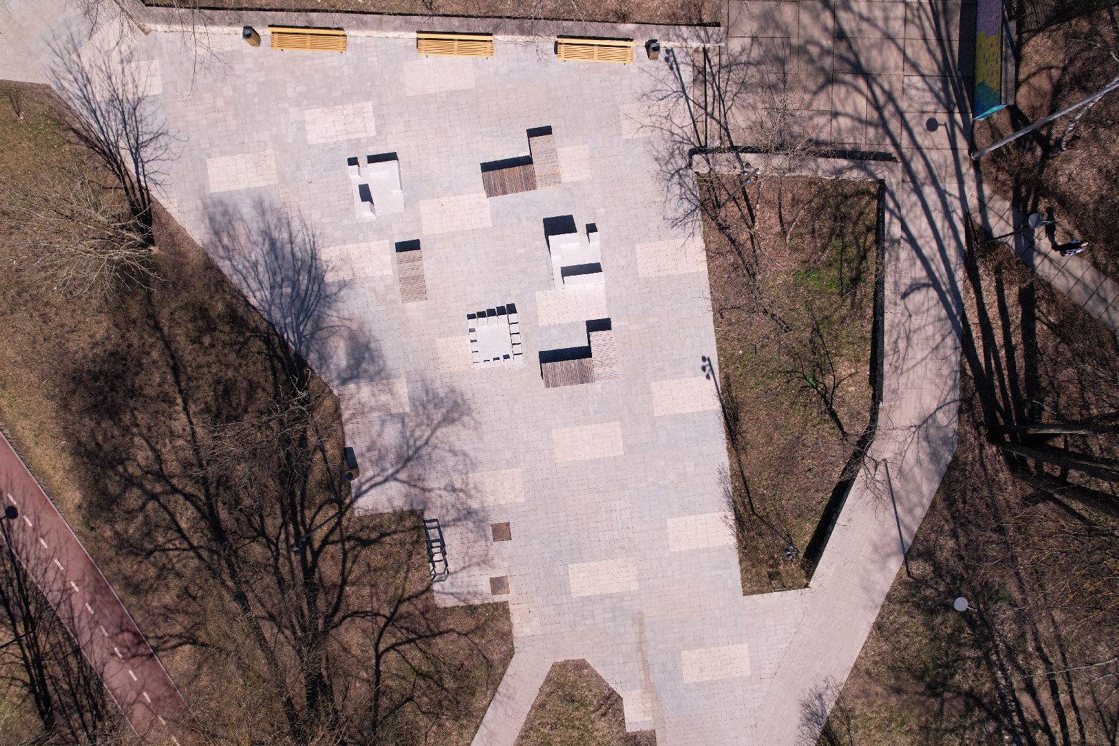 видео с коптера, лесной бульвар в протвине,