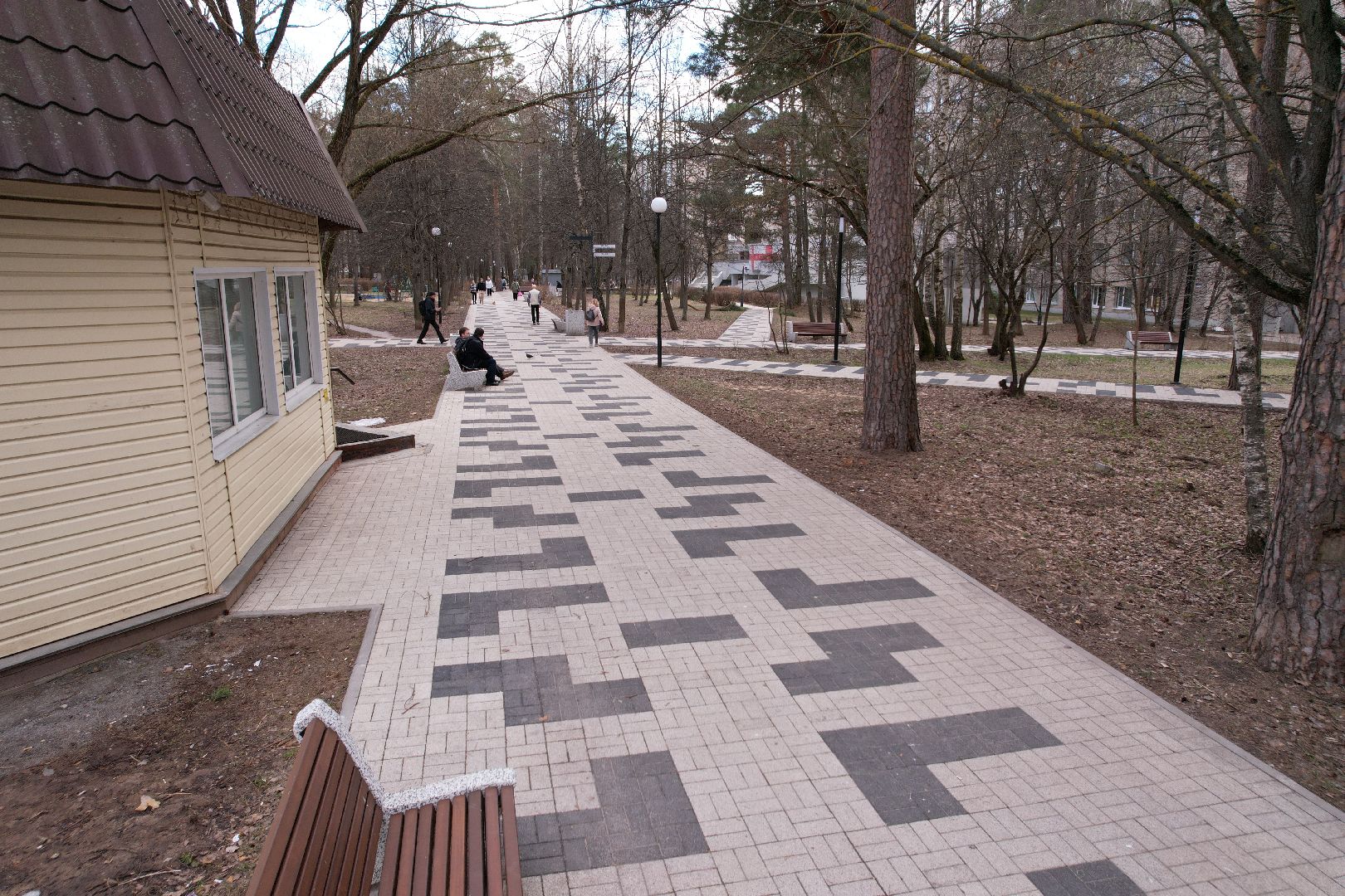 видео с коптера, пешеходная зона на улице Ленина в Протвине,