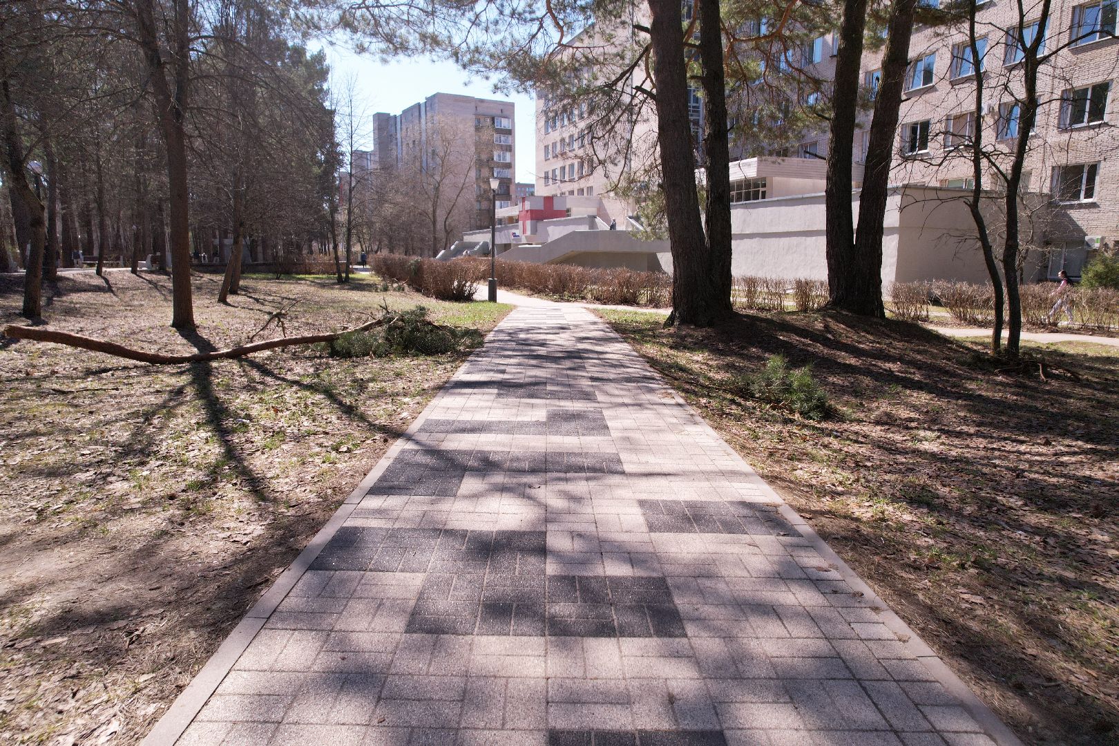 видео с коптера, пешеходная зона на улице Ленина в Протвине,