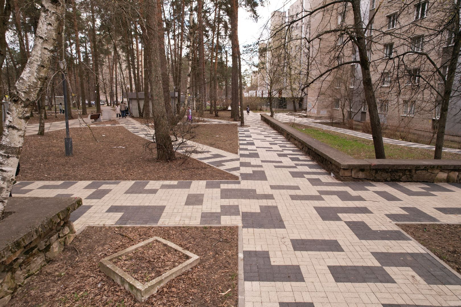 видео с коптера, пешеходная зона на улице Ленина в Протвине,