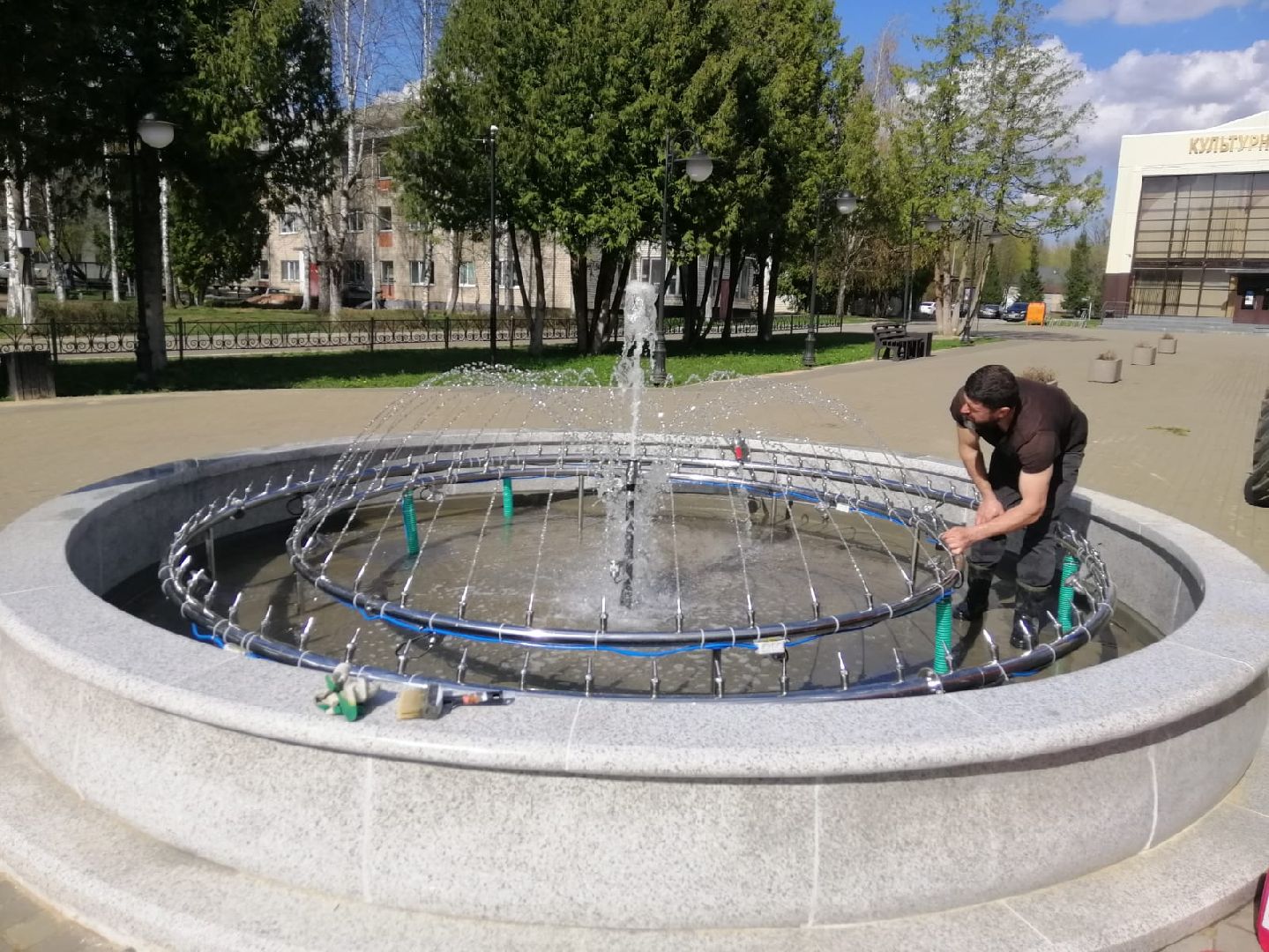 городской округ восход, фонтан, благоустройство,запуск фонтана,