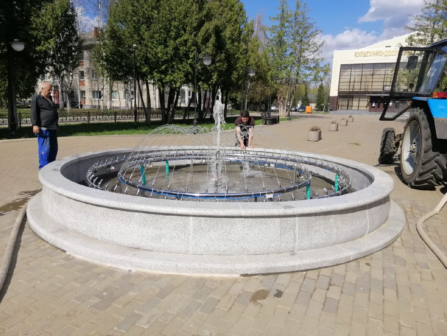 городской округ восход, фонтан, благоустройство,запуск фонтана,