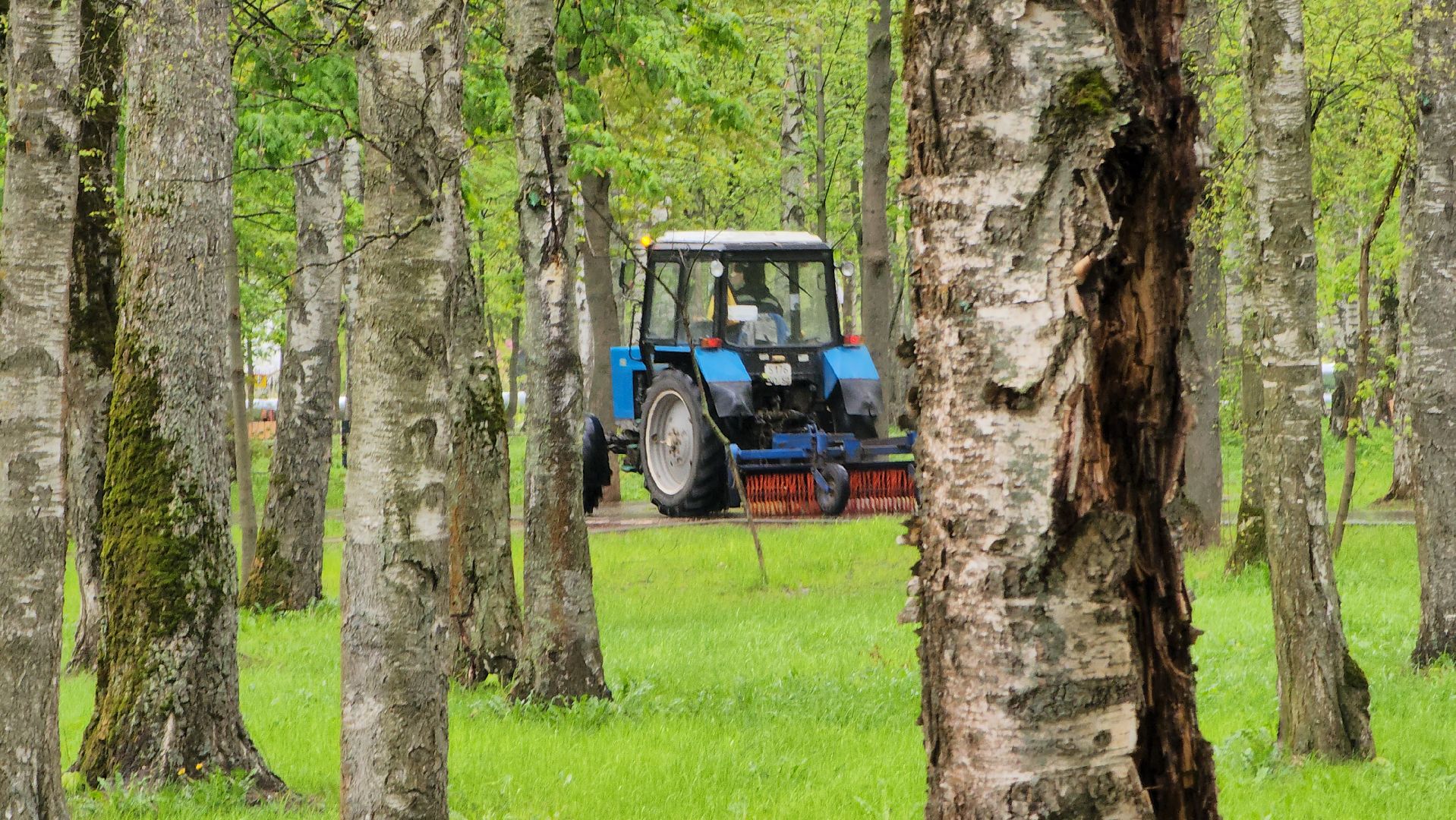 Уборка дорог, механизированная уборка, Лобня, Парк,